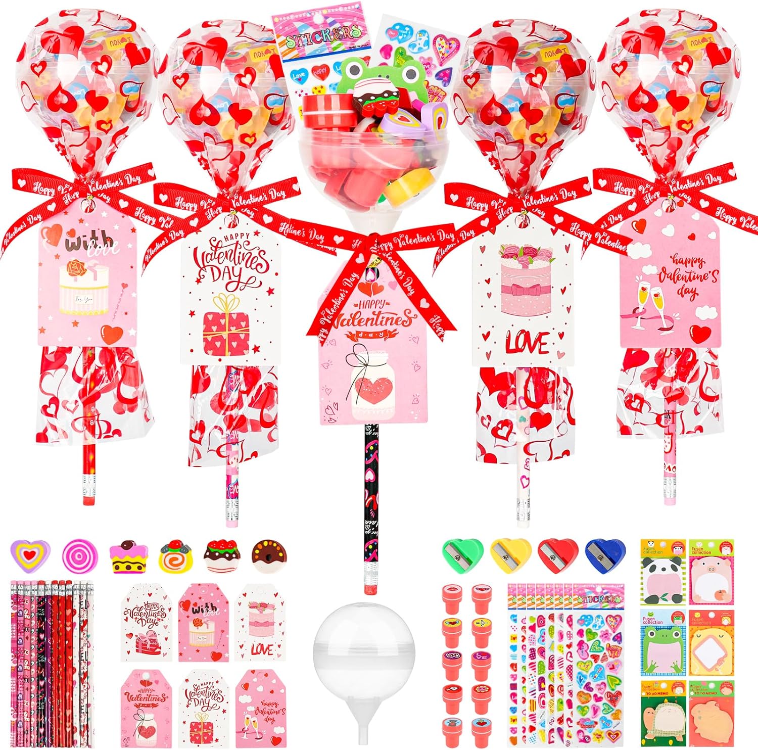 24Pack Giant Lollipop Birthday Goodie Bags Stationery Set Return