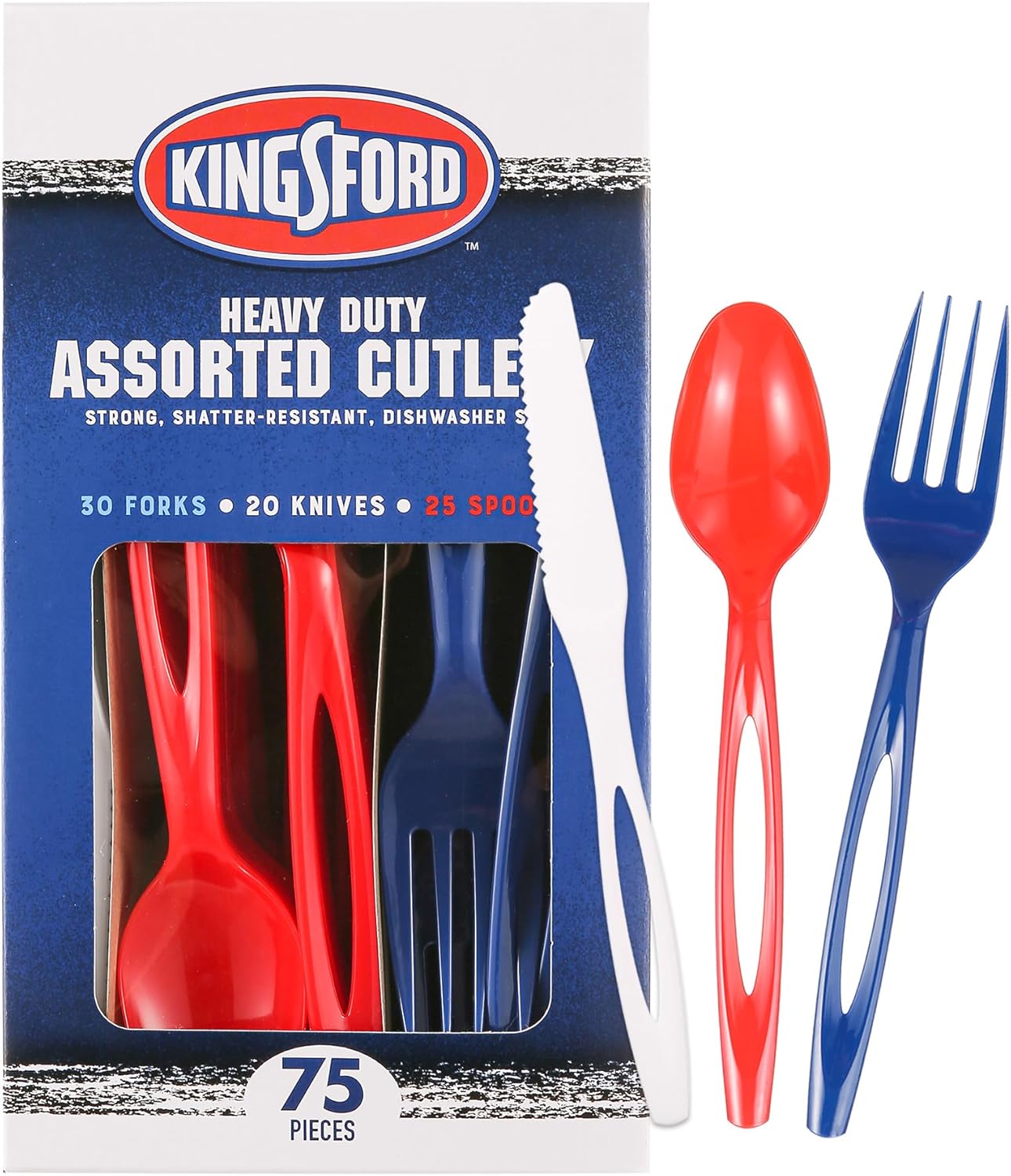 Kingsford Assorted Plastic Cutlery Set 75 Count on Amazon only