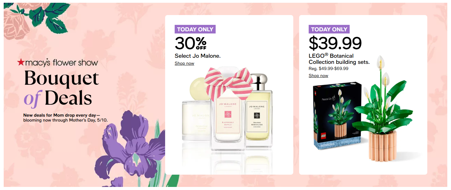 Bouquet of Deals 30% Off at Macy’s