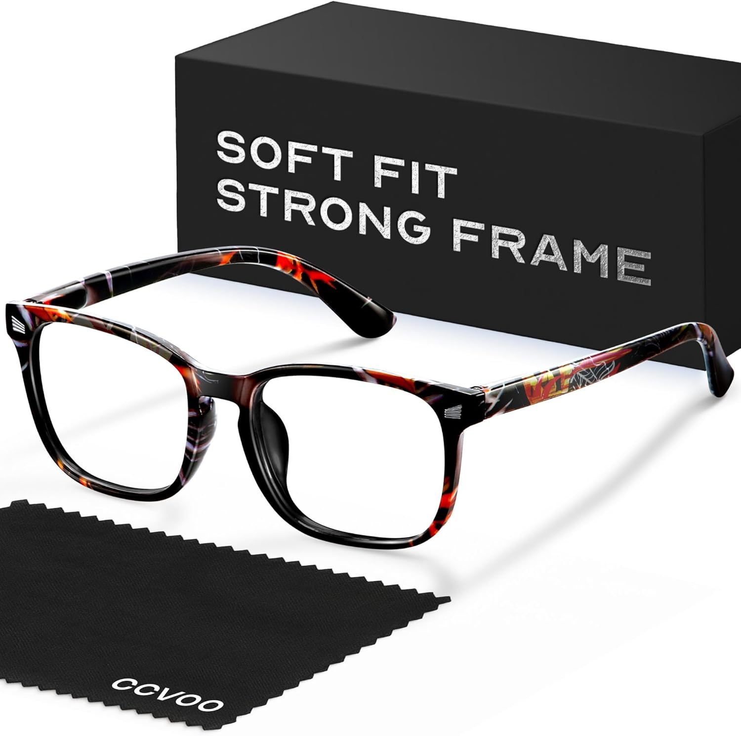 CCVOO +1.0 Reading Glasses for Women, Eyeglasses, Blue Light Read