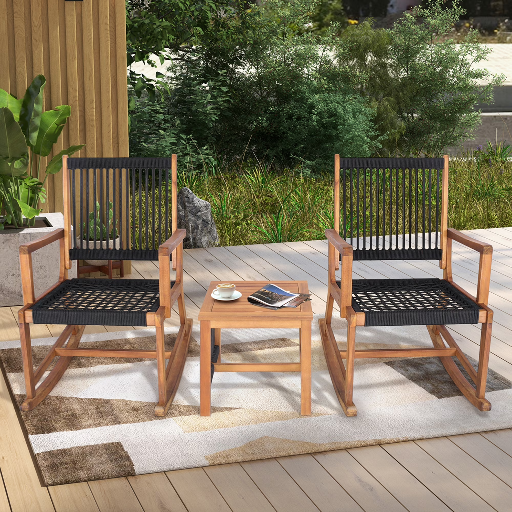 Walmart Patio & Garden Pick: Costway 3-Piece Patio Acacia Wood Bi