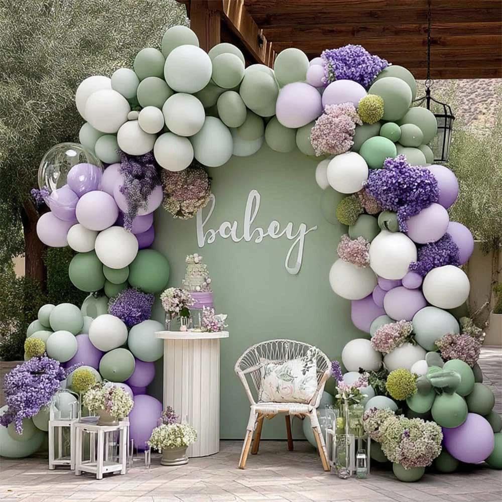 Dusty Green Purple White Balloon Arch Kit Deal: Save 5% at Amazon