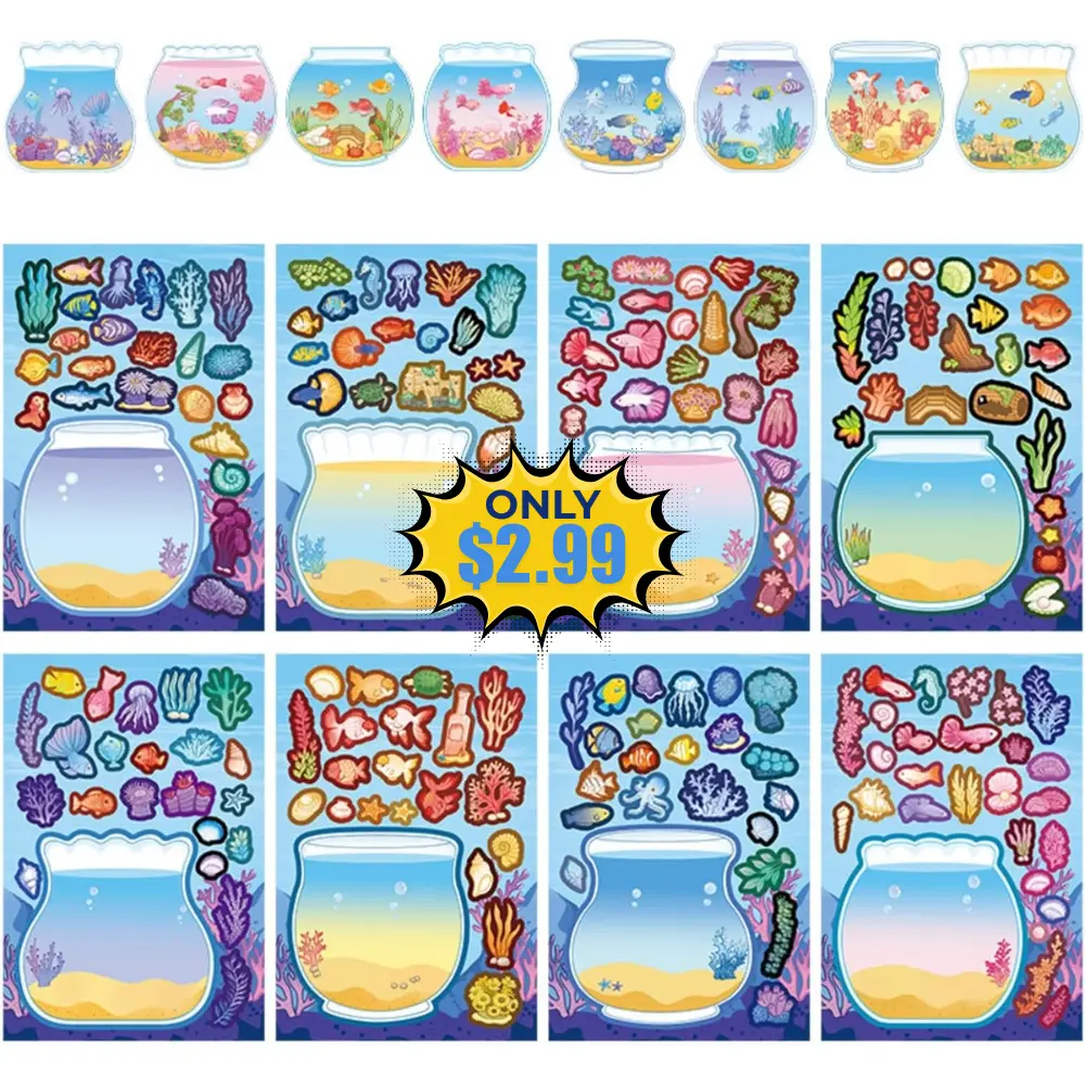 8 Sheets DIY Make Your Own Fishbowl Stickers Deal: Save 25%