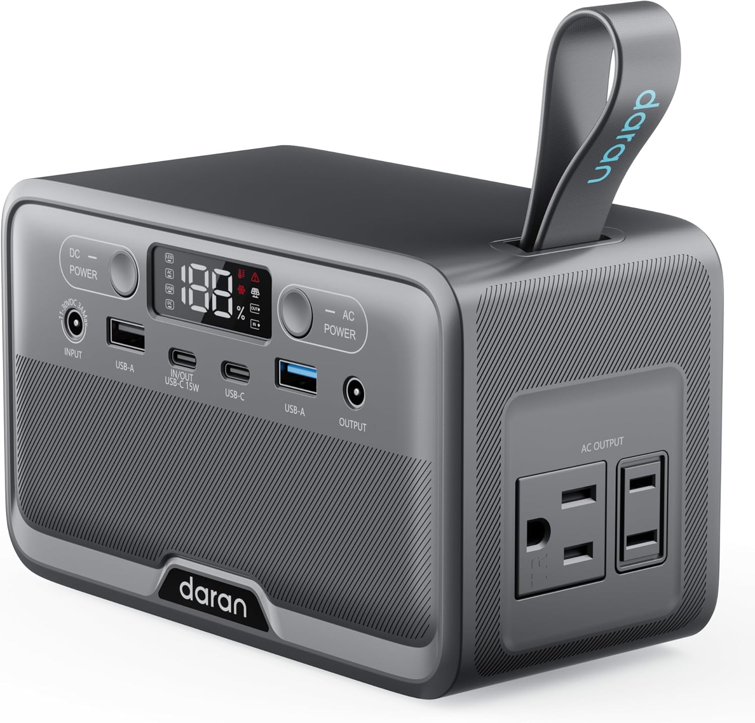 DARAN Portable Power Station 89.6Wh LiFePO4 Battery 100W(200W Pea