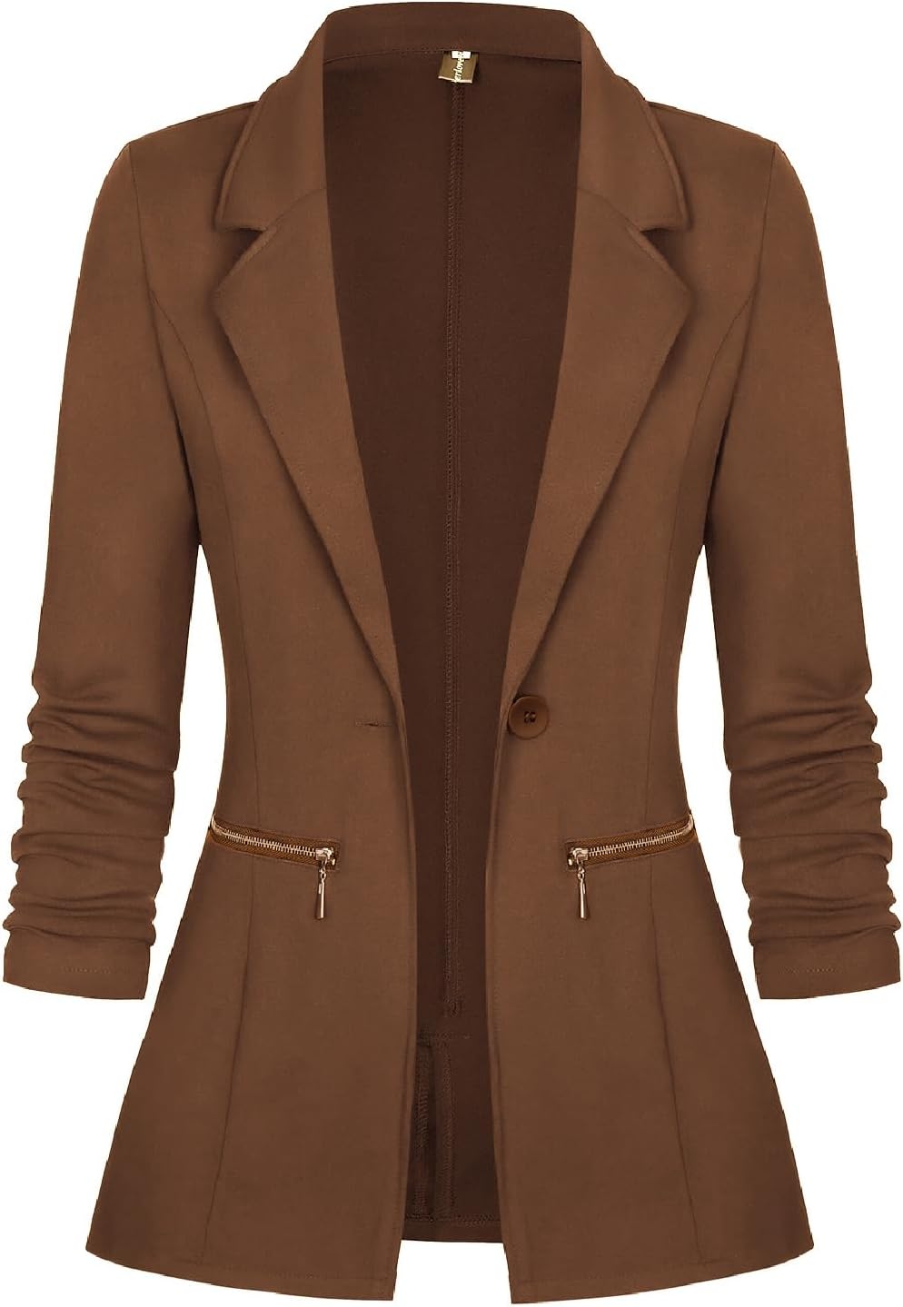 Genhoo Womens Casual Blazer Jackets Open Front Long Sleeve Work O