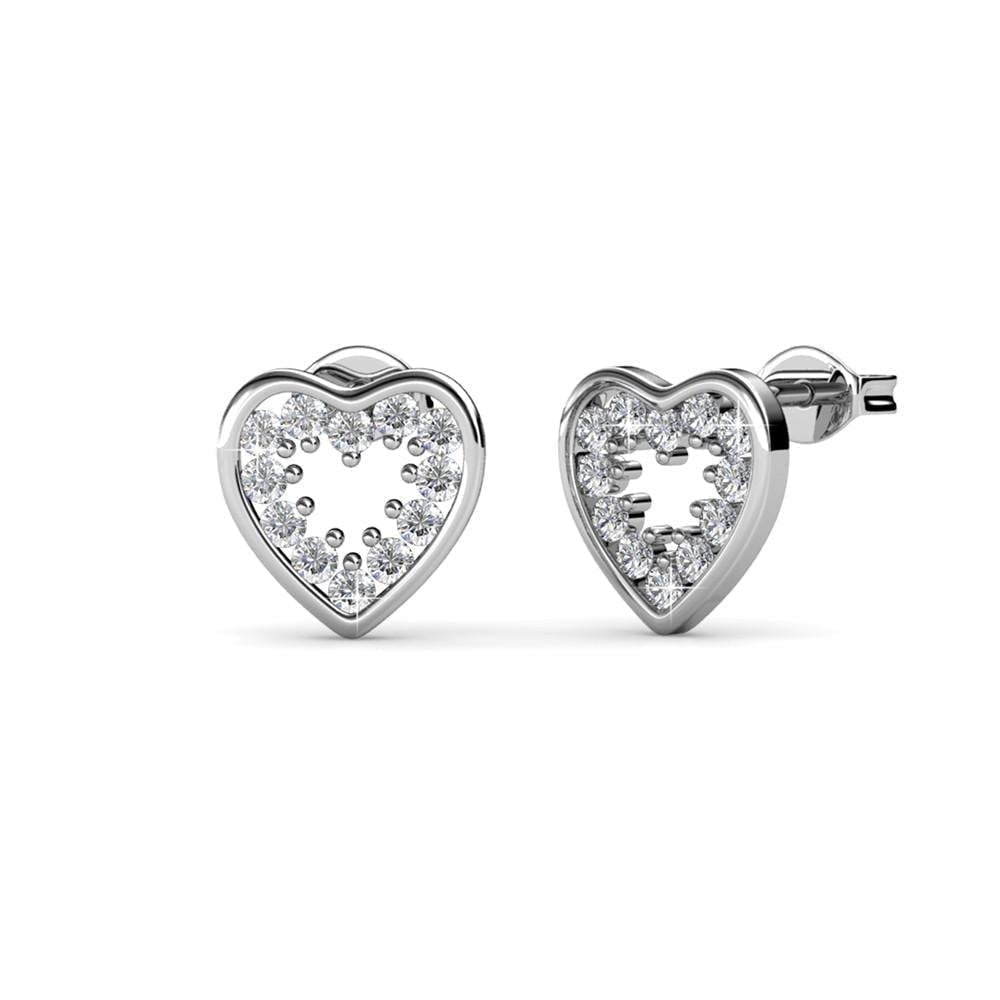 APSVO 18K White Gold Plated Heart Earrings at Walmart