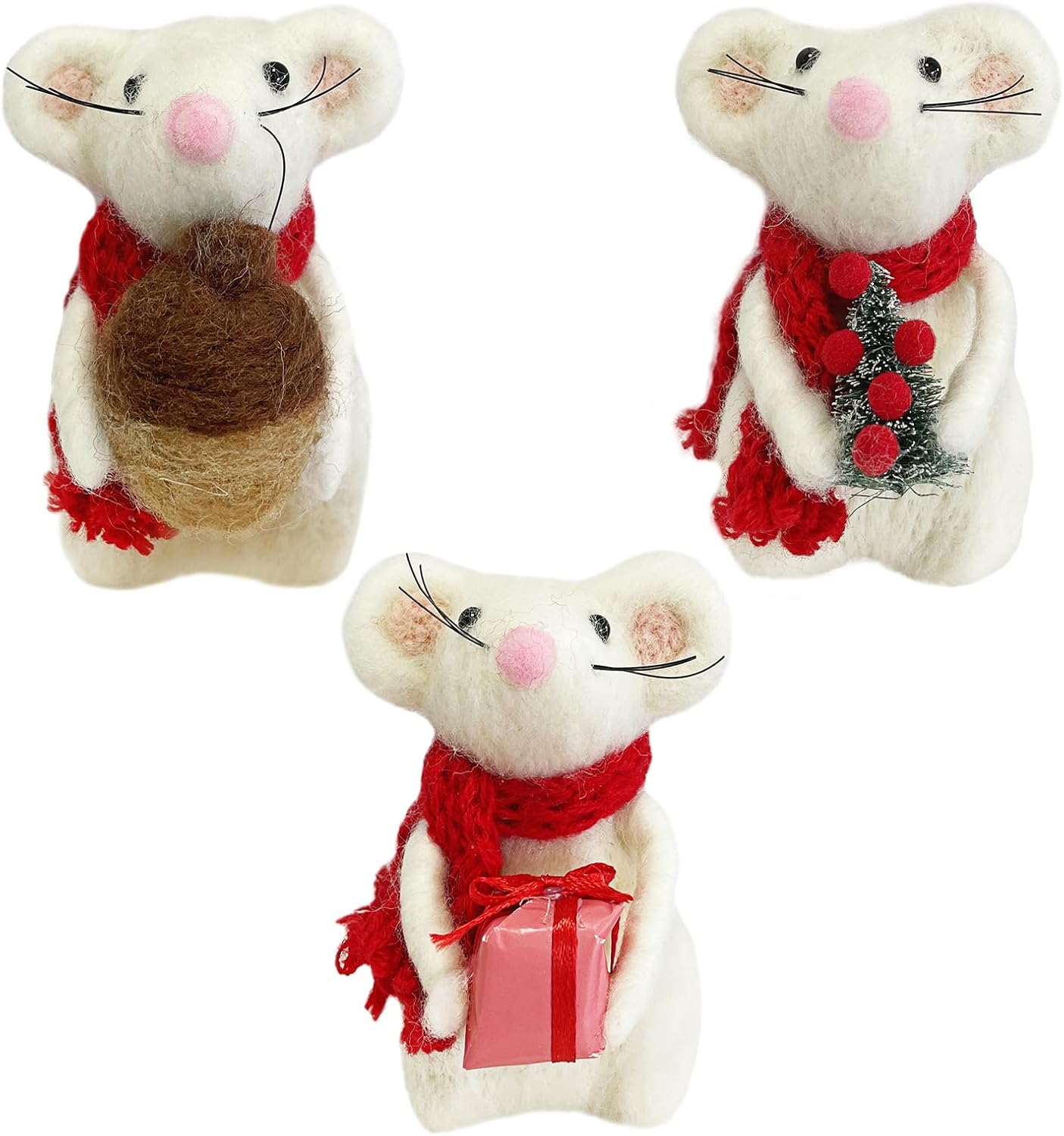 Christmas Decorations Vintage Handmade Felted Wool Mouse - W deal at Amazon