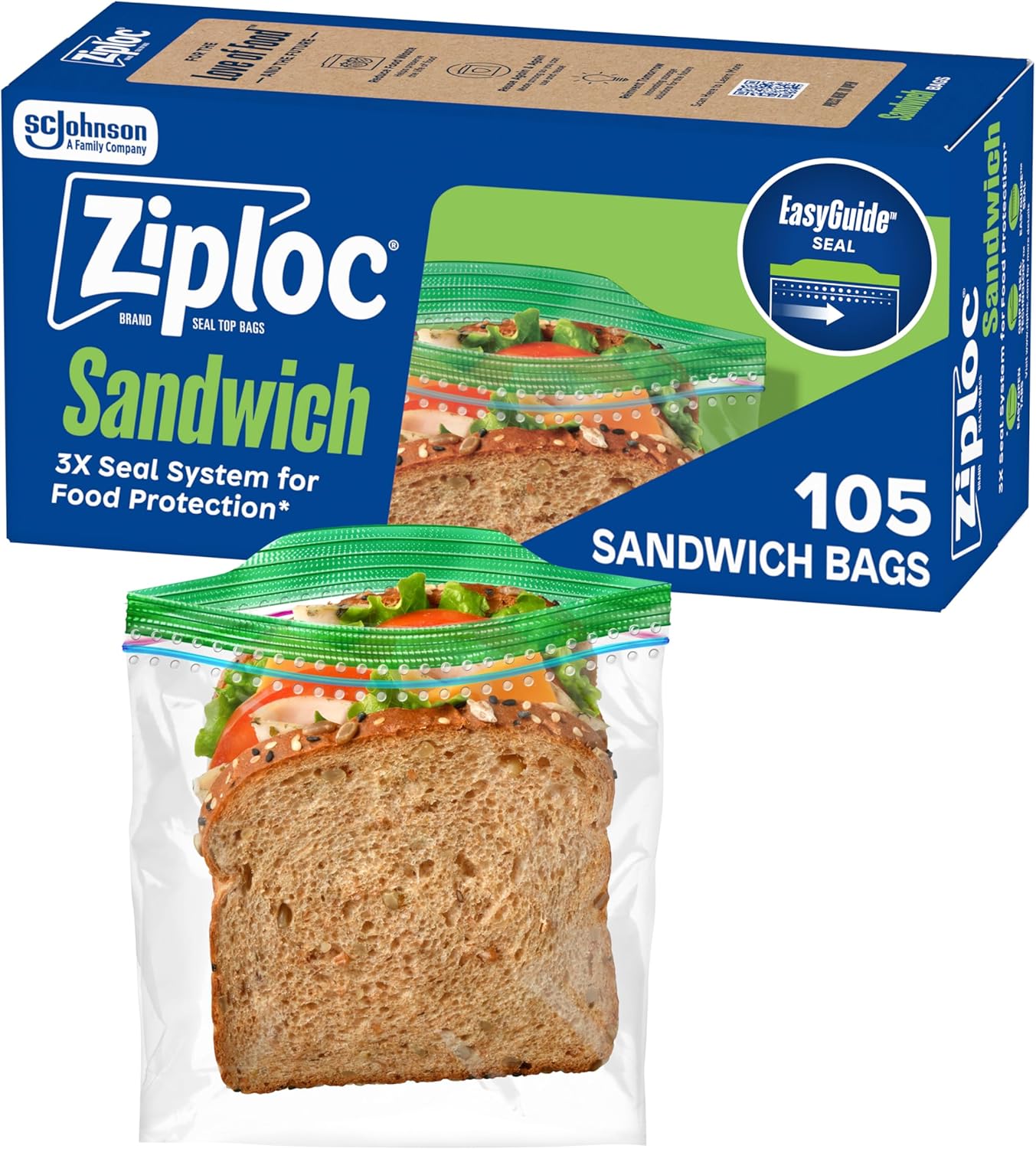 Ziploc Sandwich & Snack Bags 105 Count Only $3.55 at Amazon with