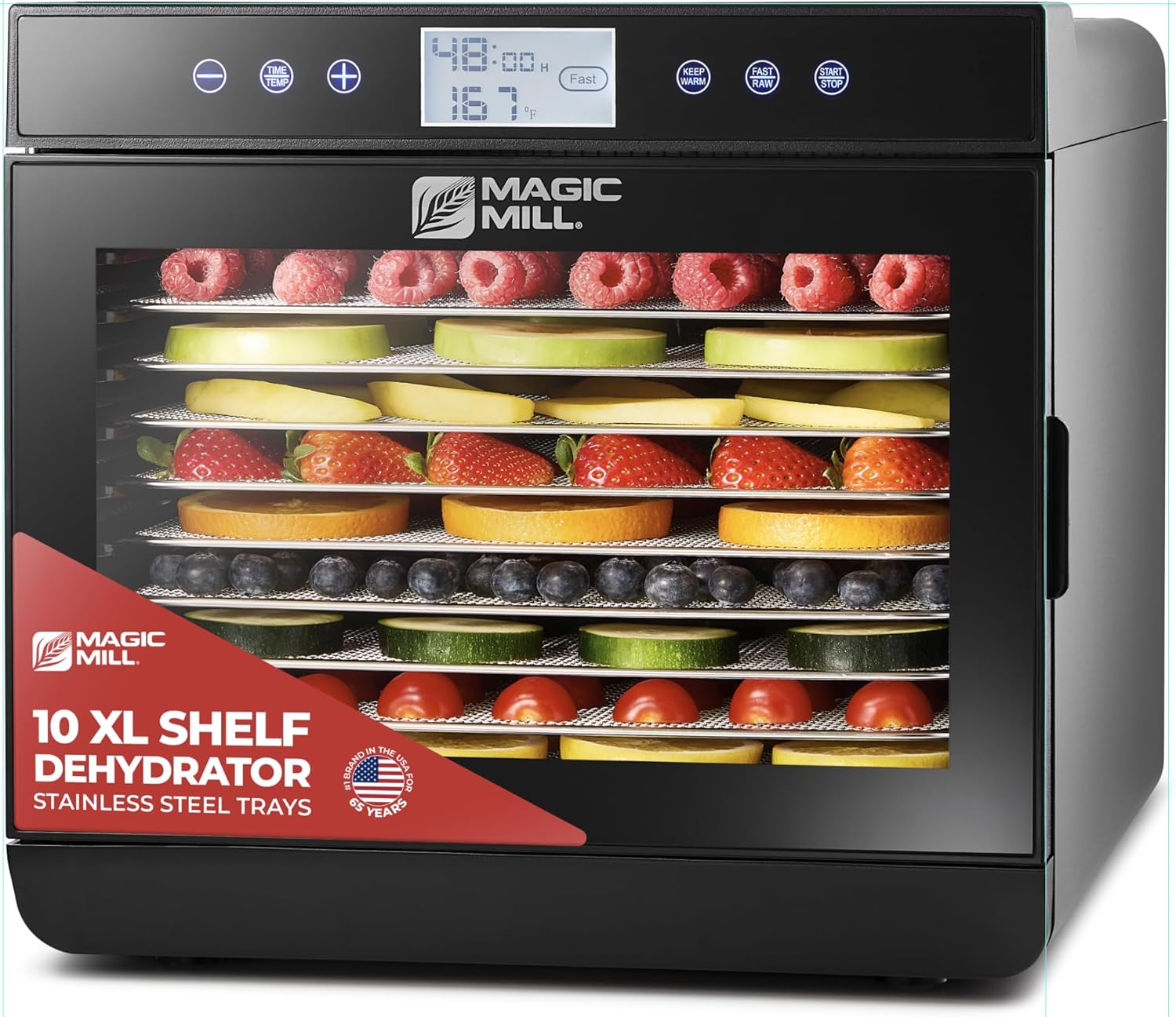 Magic Mill Premium Food Dehydrator Machine (10 Extra-Large Stainl