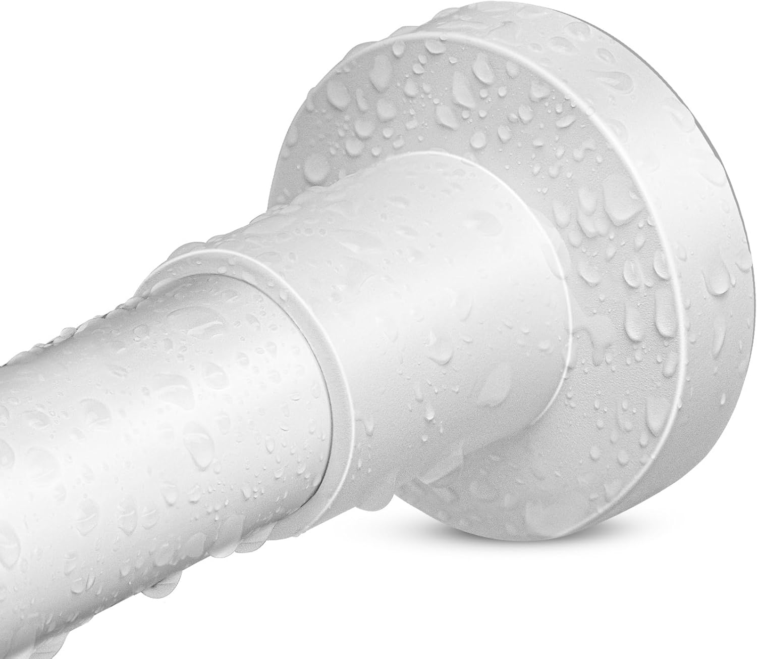 YNL White Shower Curtain Rod 32-64 Inch(2.7-5.33ft), Non-Slip, Ne