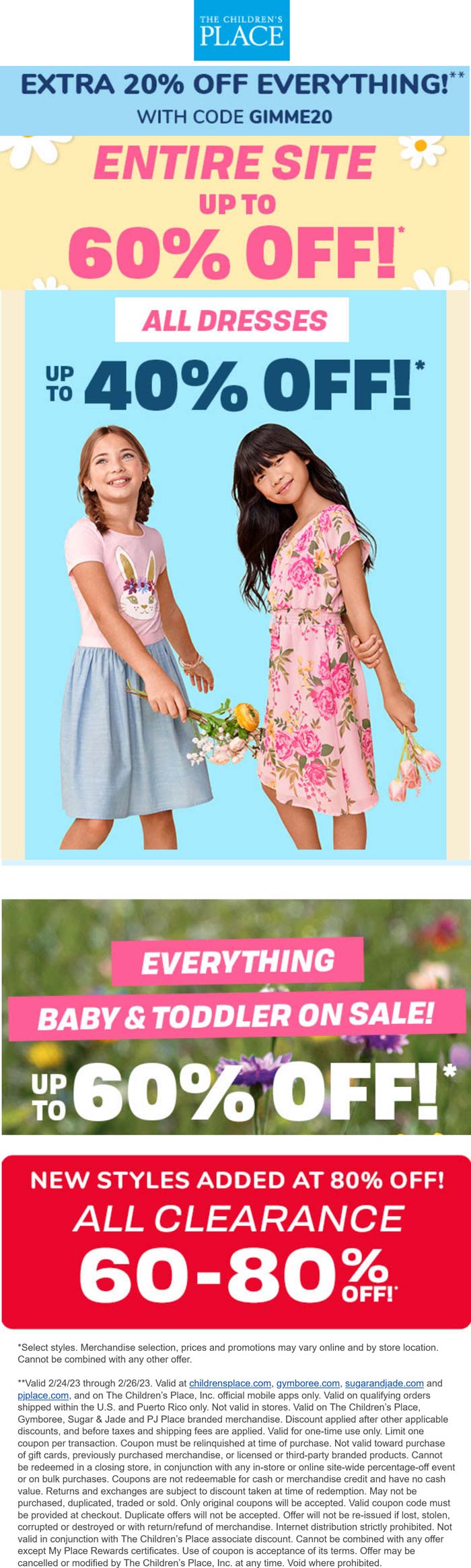The Children’s Place $5 Off Coupon + Free Shipping!