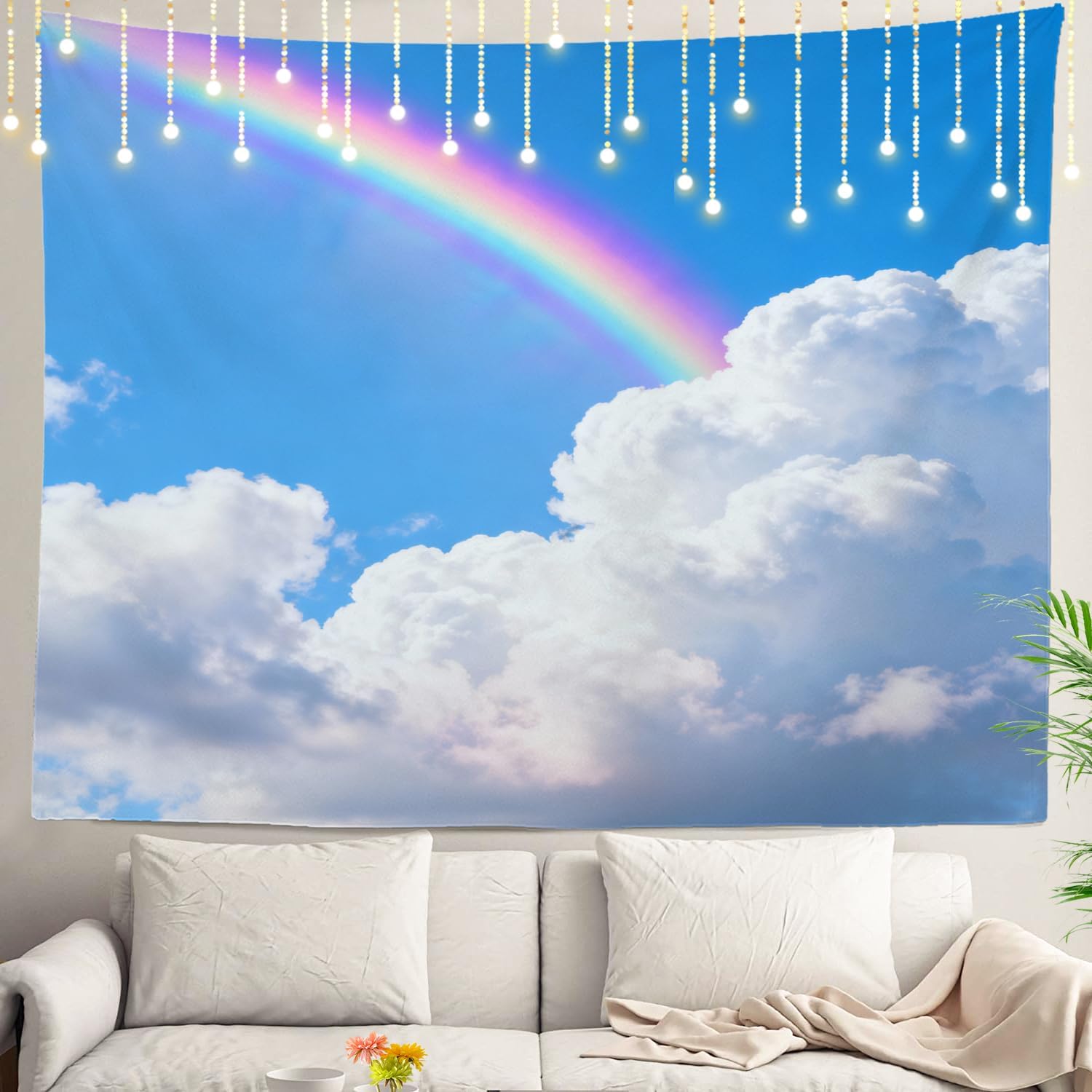 Shrahala Rainbow Sky Abstract Wall Hanging - Large Psychedel deal at Amazon