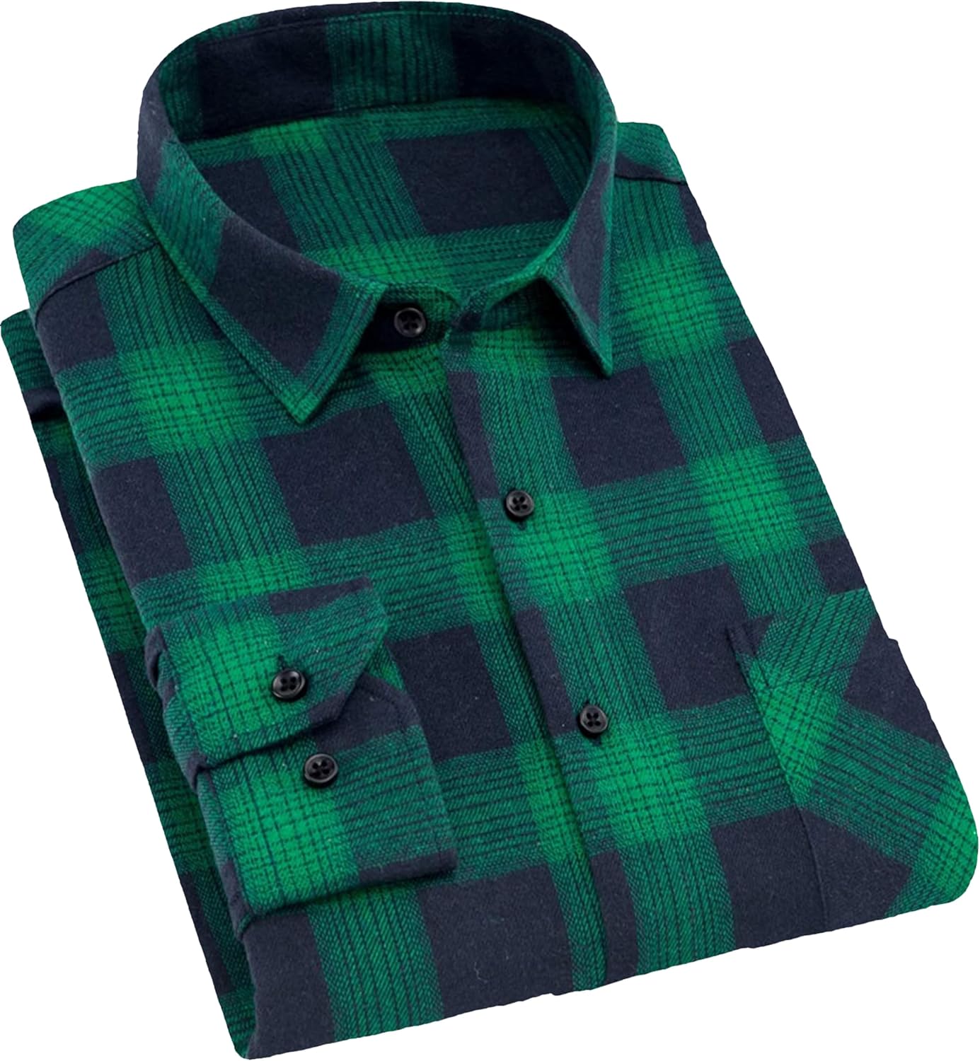 Cromoncent Men's Casual Plaid Flannel Long Sleeve Button Dow deal at Amazon