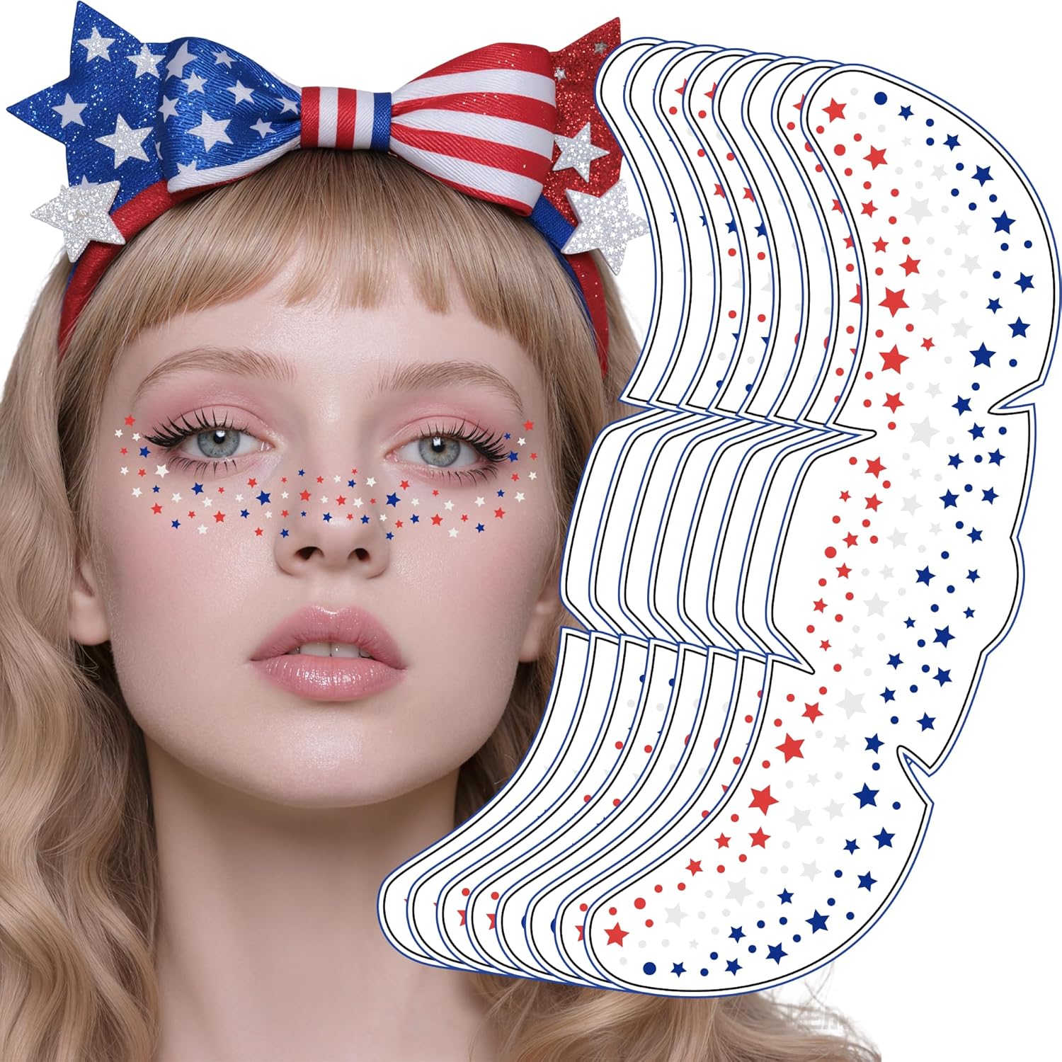 4th of July Outfits for Women - 8 Pack Red White and Blue Fr deal at Amazon