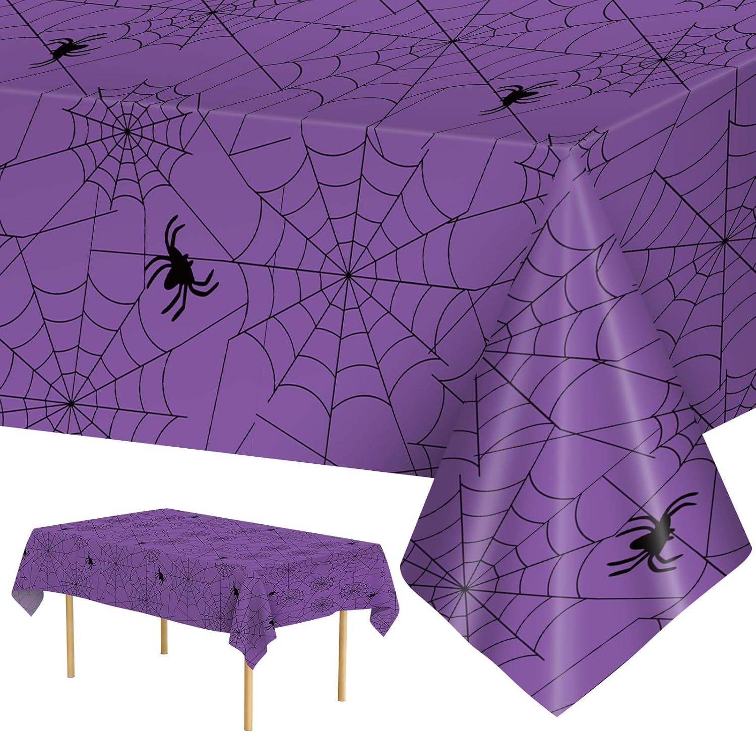 2 Pcs Halloween Tablecloth - Plastic Halloweens Spider Webs  deal at Amazon