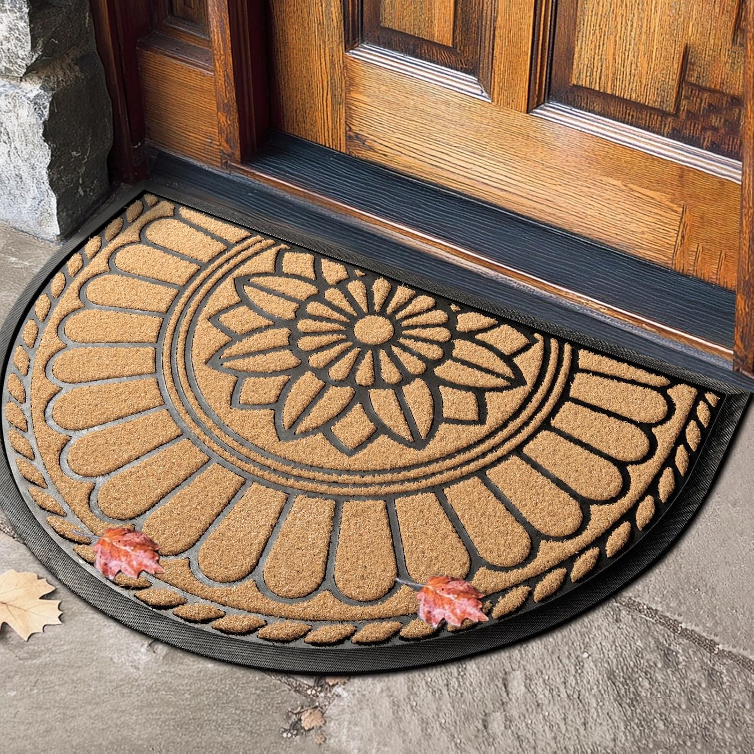 Mibao Front Door Mat Indoor Outdoor Entrance, Semicircular E deal at Amazon