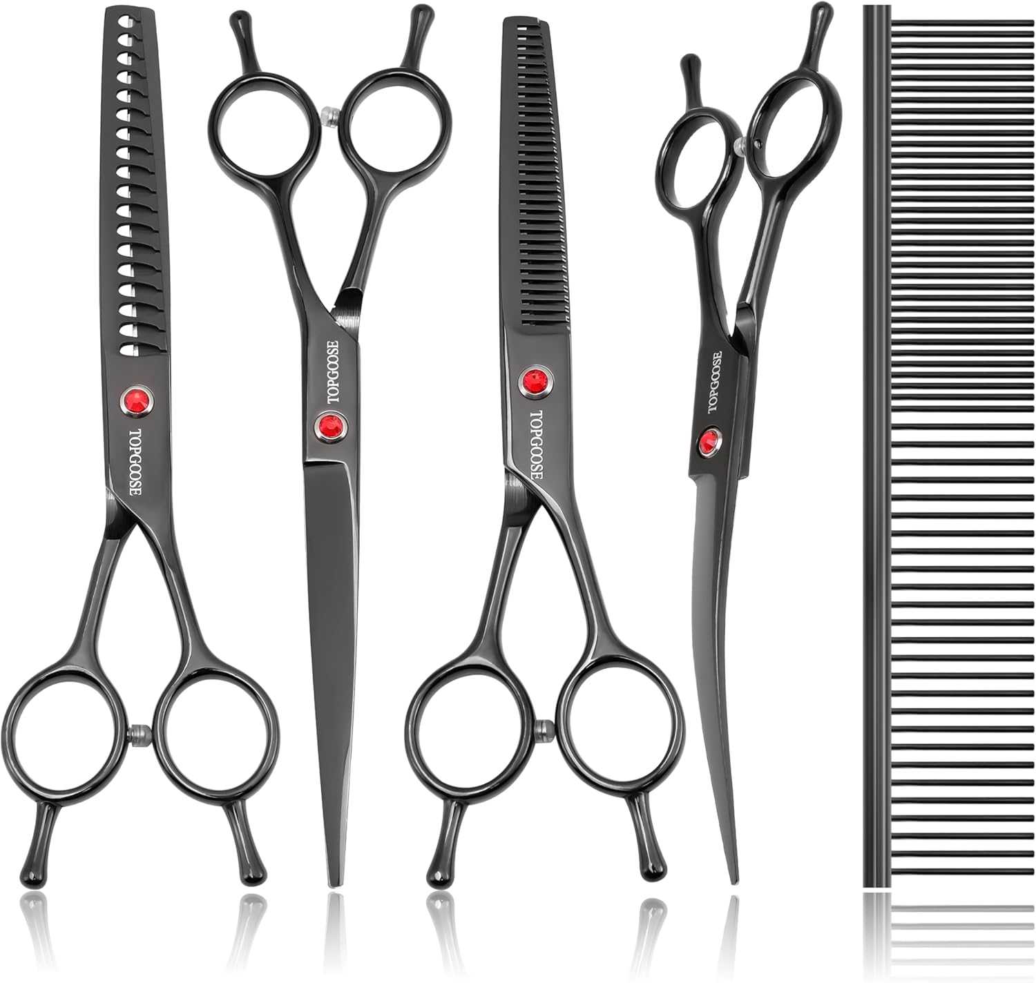 TOPGOOSE Dog Grooming Scissors Kit, Professional 6 in 1 Pet  deal at Amazon