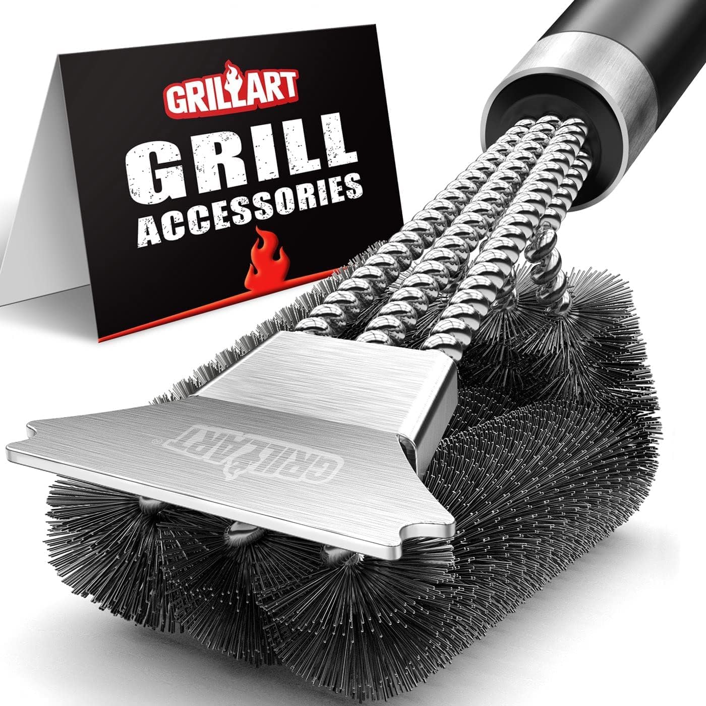 GRILLART Grill Brush and Scraper with Deluxe Handle, Safe Wi deal at Amazon