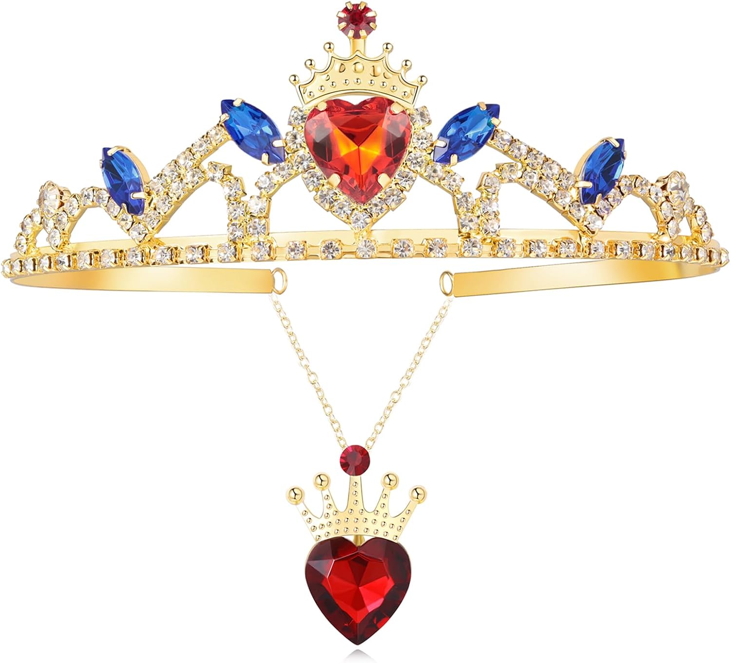 KDLCY Evie Red Heart Tiara and Necklace Descendants 3 Red He deal at Amazon