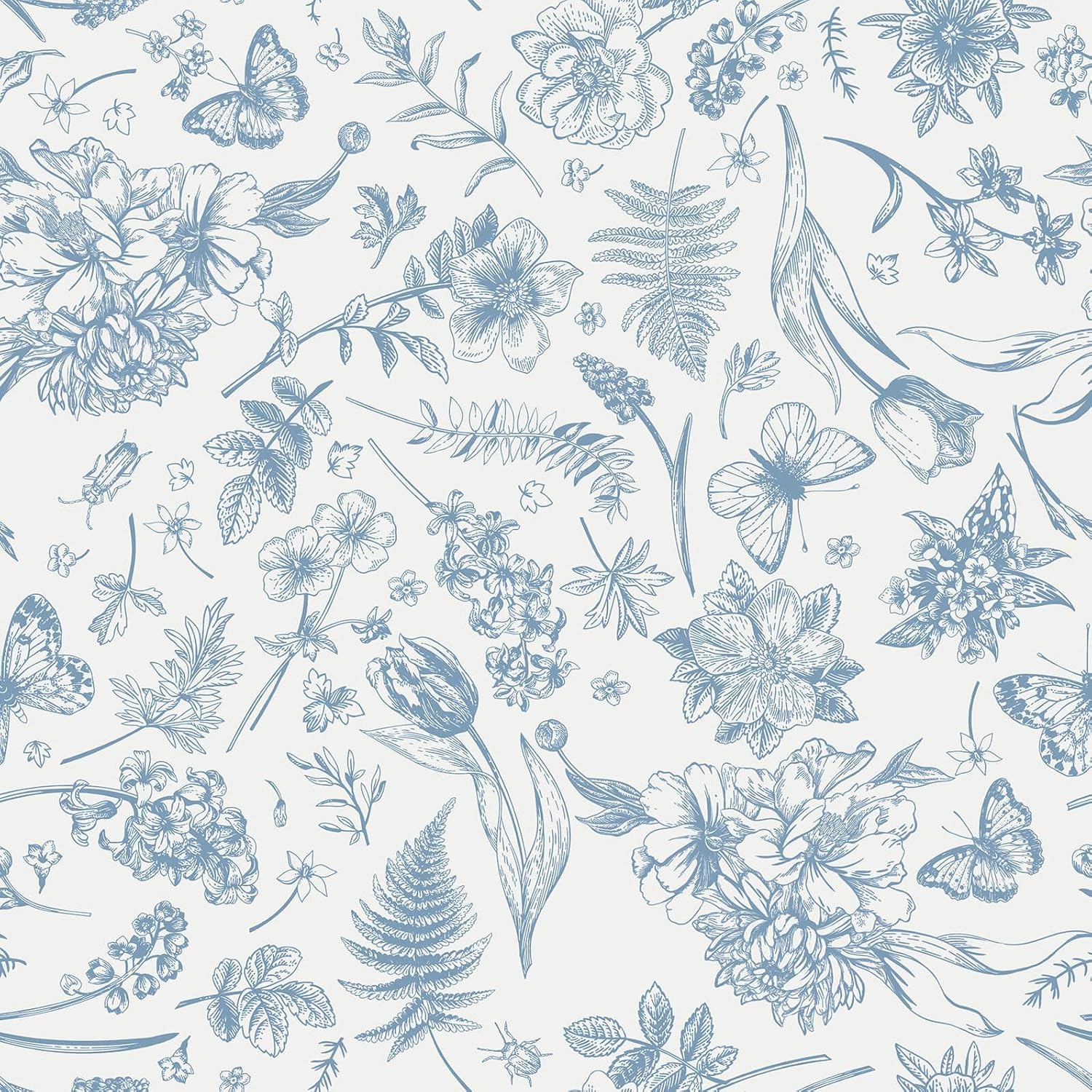 Heroad Peel and Stick Wallpaper Blue Floral Wallpaper Butter deal at Amazon