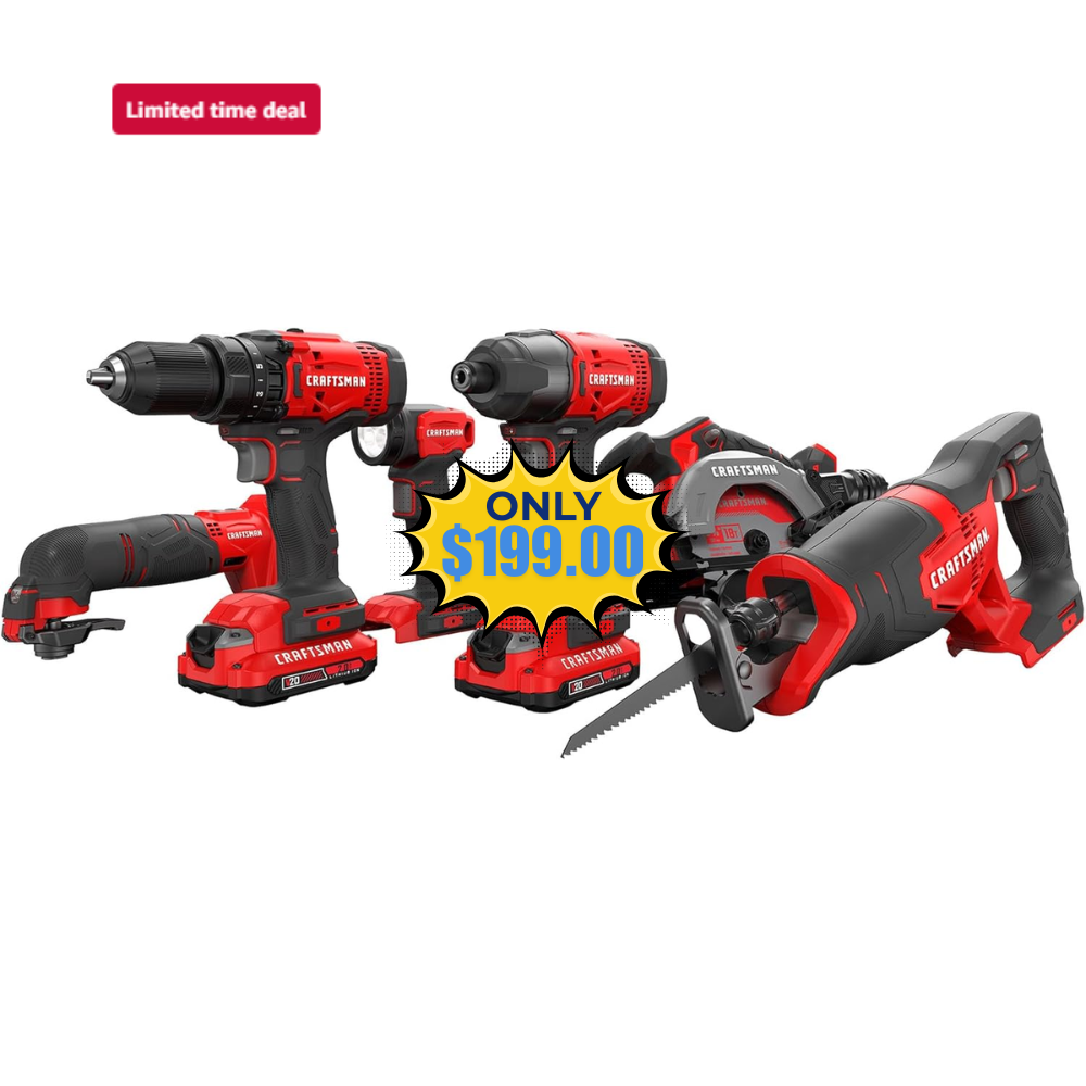 CRAFTSMAN V20 Cordless 6-Tool Combo Kit Deal: Save 40%