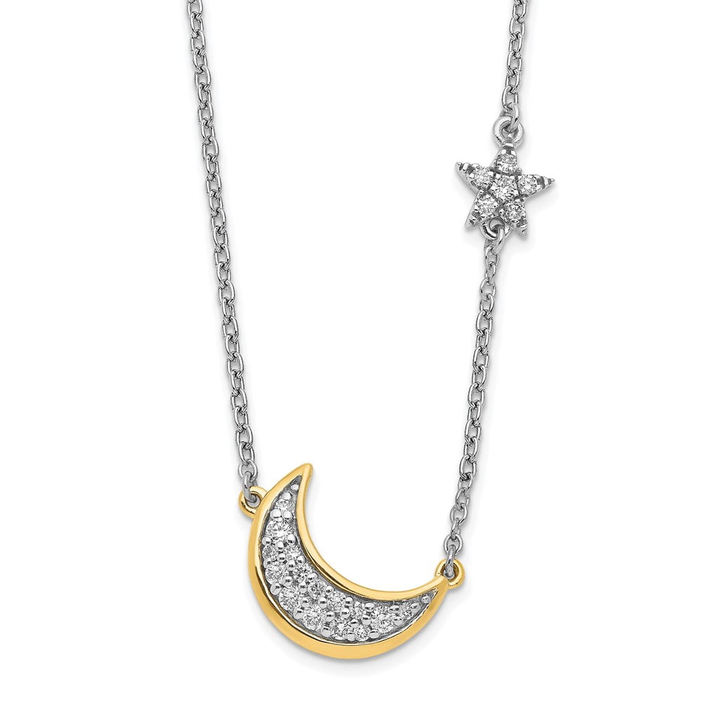 Brilliance Crystal Two-Tone Moon Hearts Necklace Deal at Kohl’s