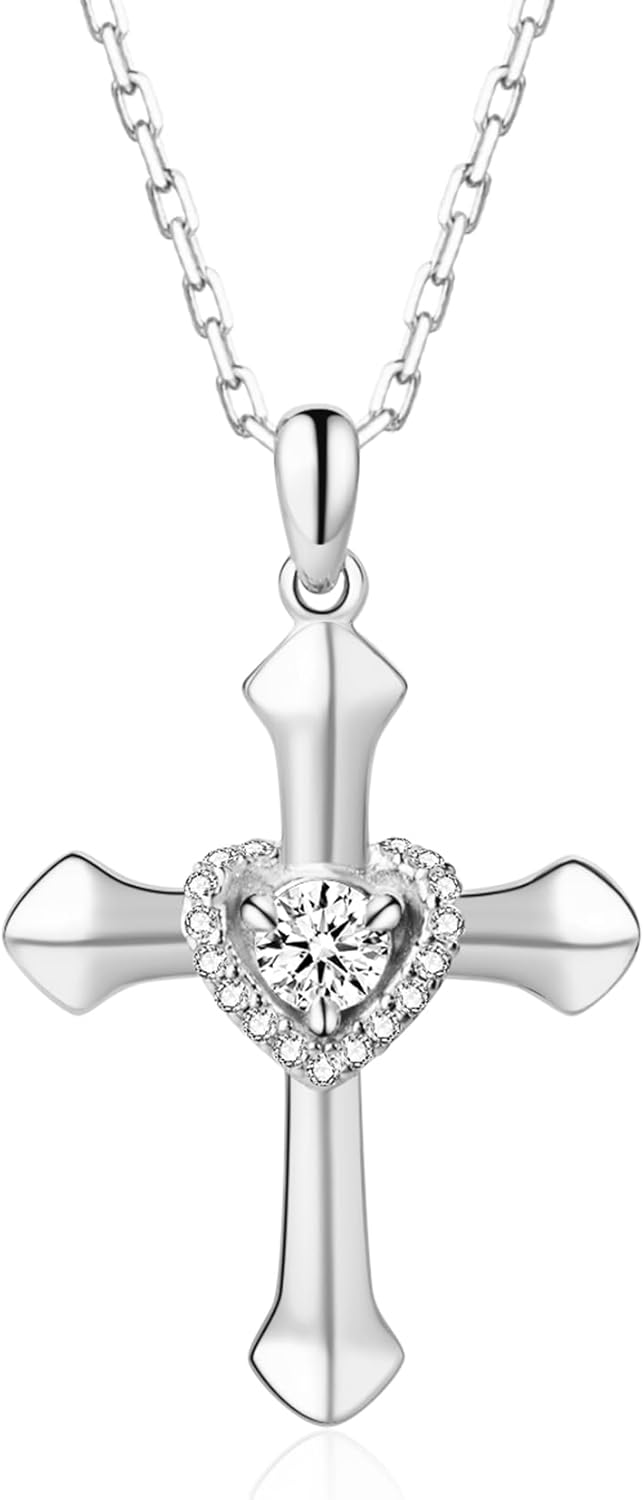 VANDOLBOL Sterling Silver Cross Necklace for Women Necklace deal at Amazon