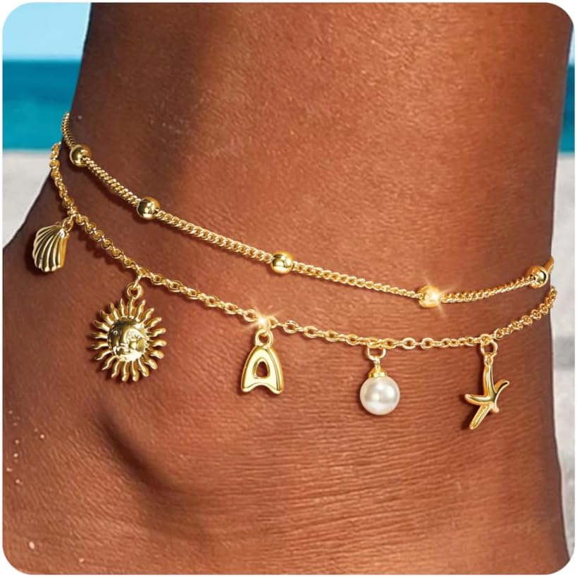 JIAOGE Gold Anklets for Women Waterproof - Gold Ankle Bracel deal at Amazon