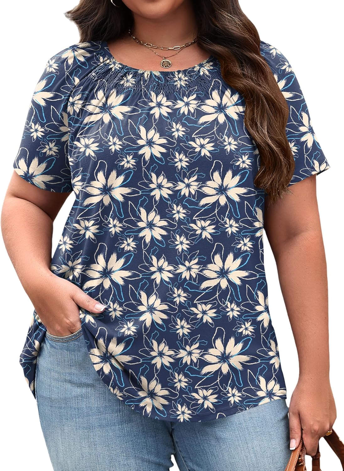 Micoson Womens Plus Size Tops Short Sleeve Office Shirts for deal at Amazon