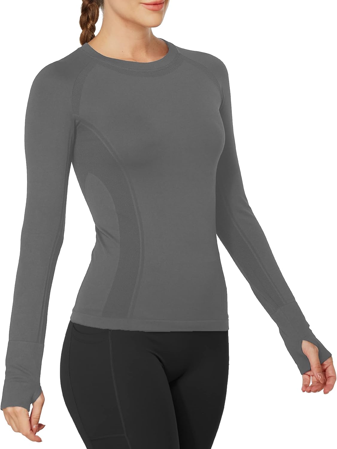 MathCat Workout Shirts for Women Long Sleeve, Workout Tops f deal at Amazon
