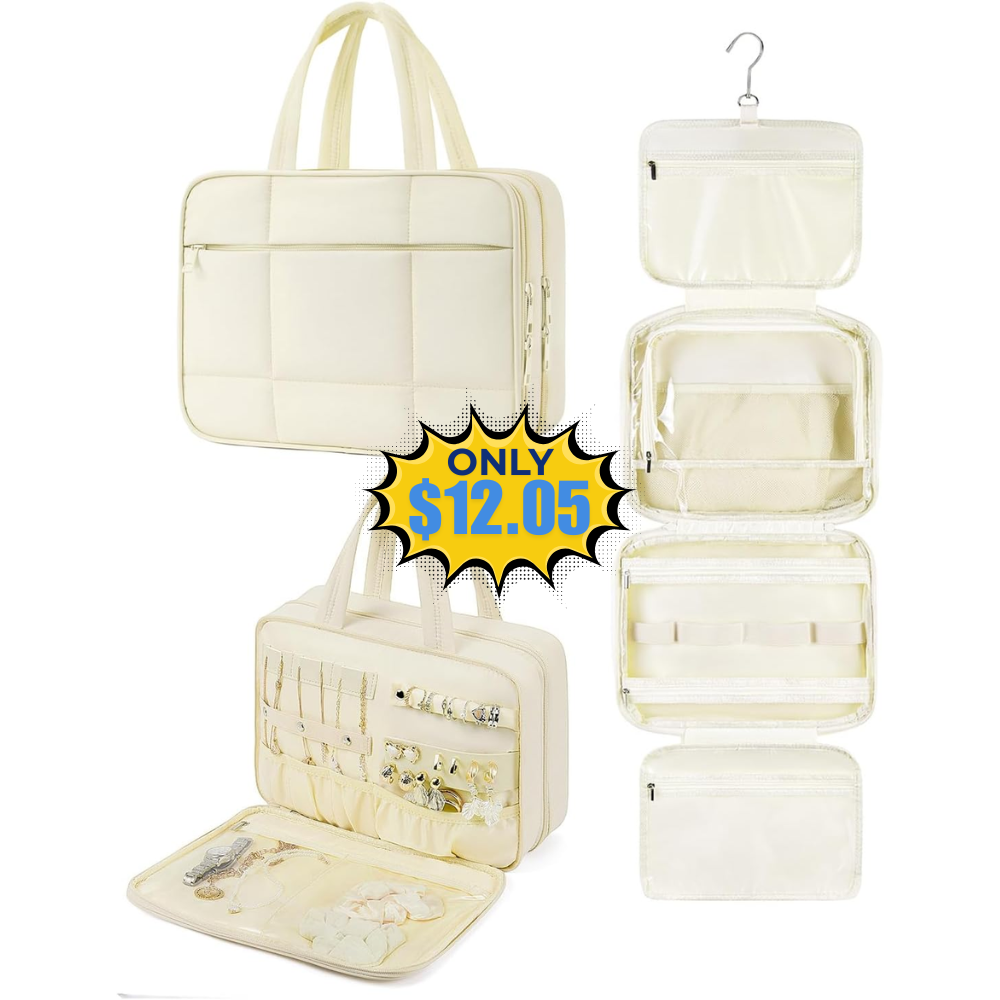 Telena Travel Toiletry Bag with Jewelry Organizer Deal: Save 16%