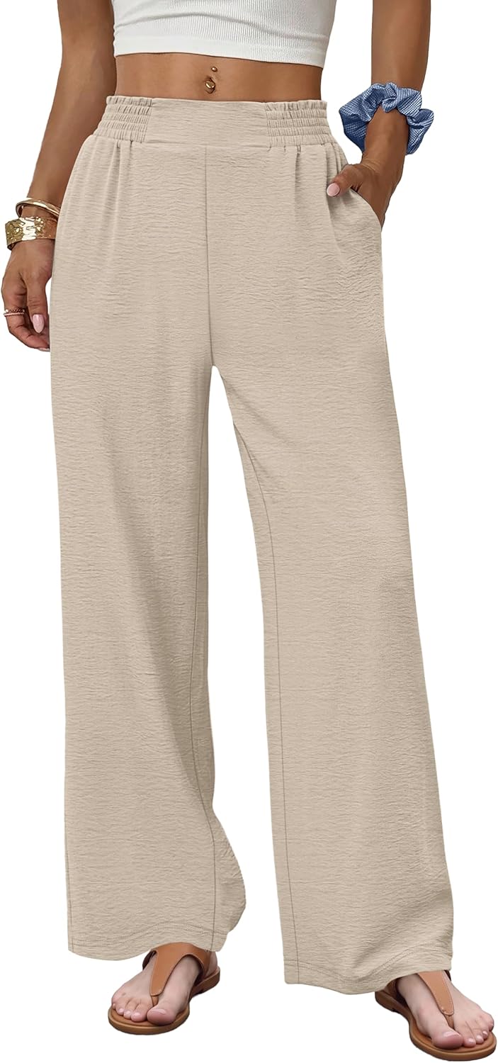 Sampeel Linen Pants Women Summer 2026 Palazzo Wide Leg Pants deal at Amazon