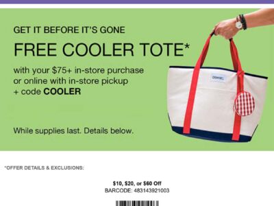 Free cooler tote on 5 also 0-0 off 9+ at DSW, online promo LOVEMOM