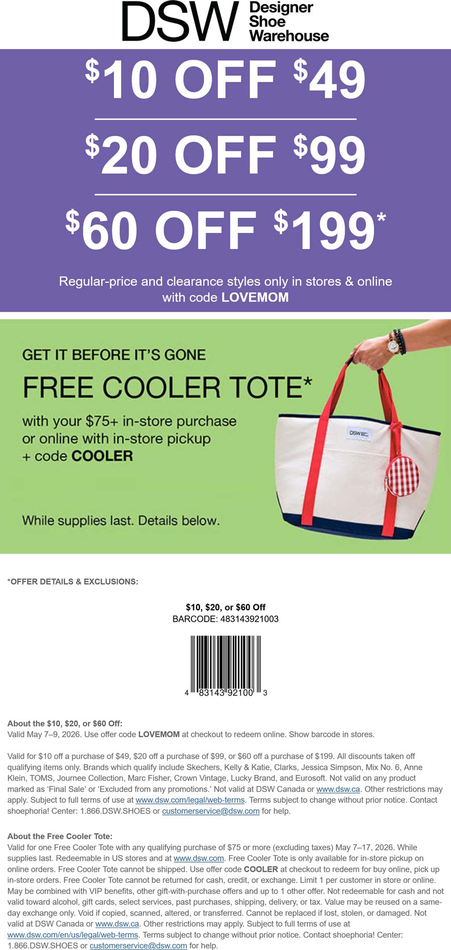 Free cooler tote on deal at DSW