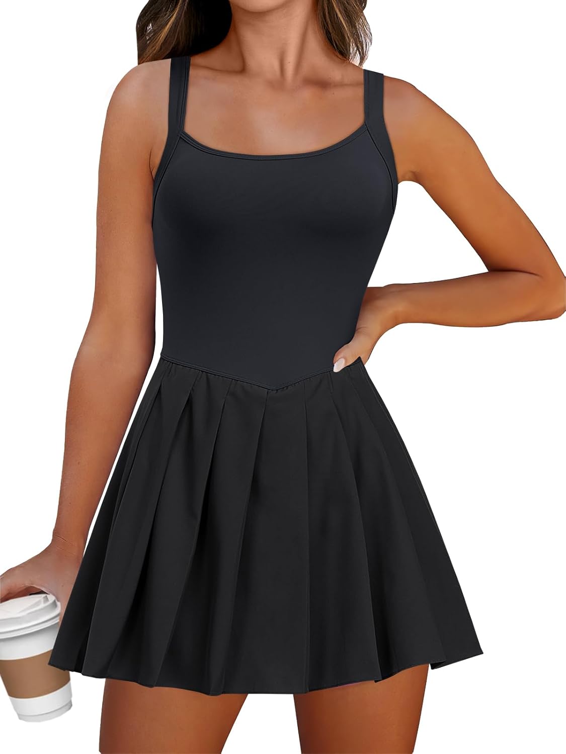 ANRABESS Women's Tennis Athletic Pleated Summer Mini Dress 2 deal at Amazon