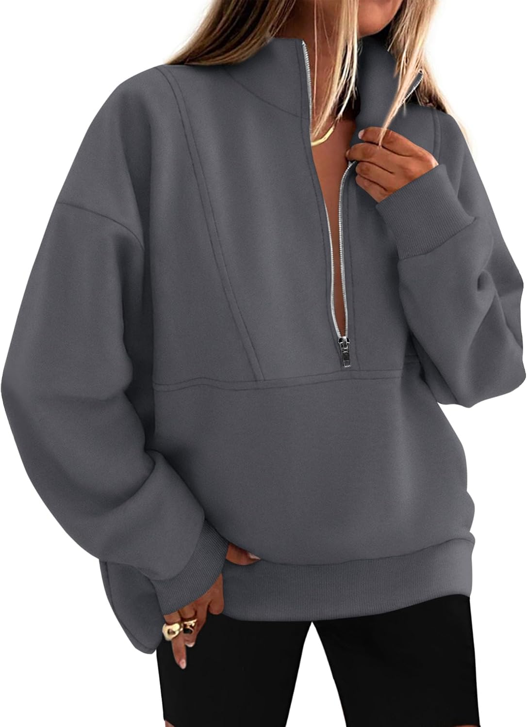 KIRUNDO Sweatshirt for Women 2026 Fall Half Zip Pullover Ove deal at Amazon