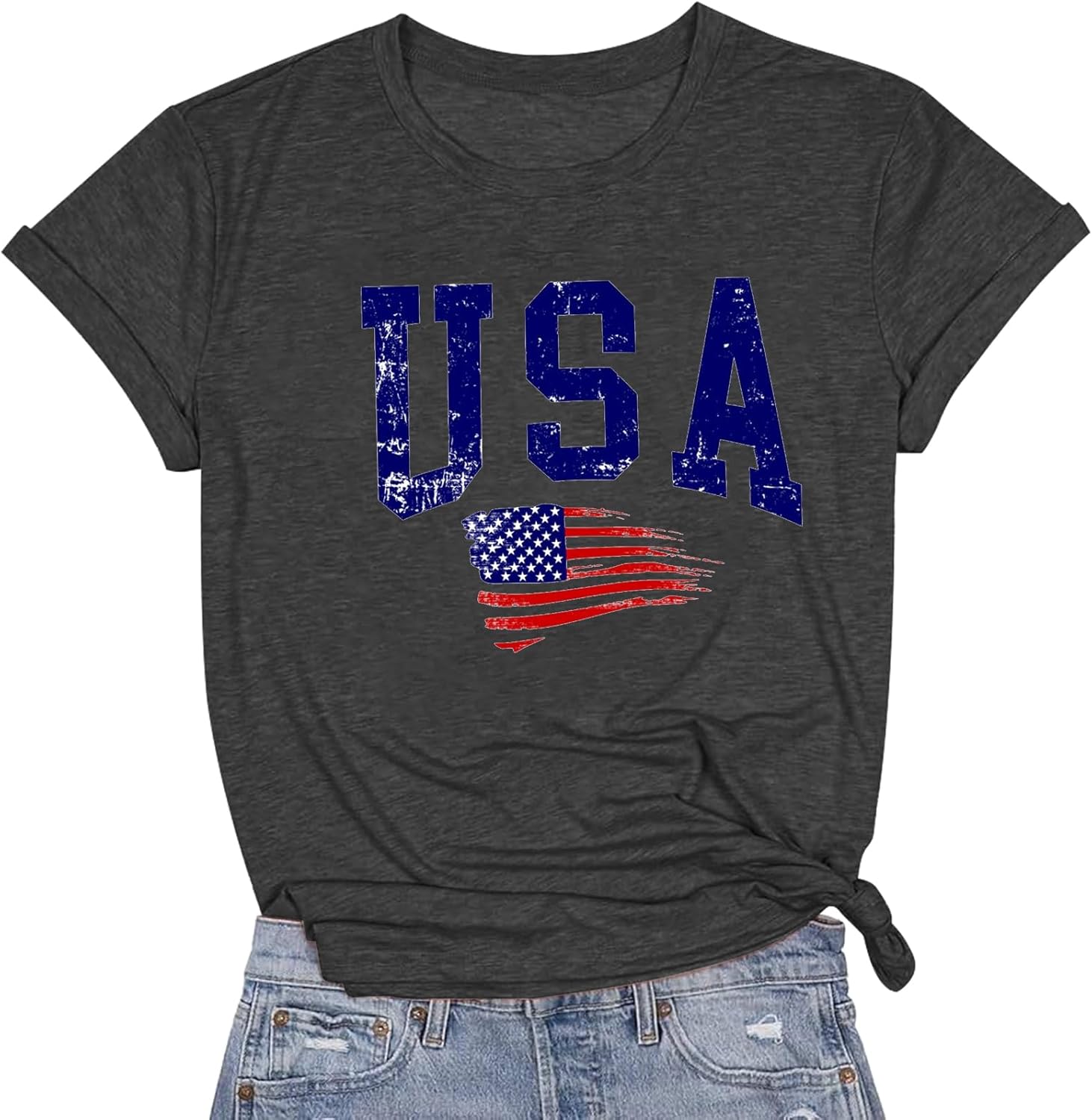 4th of July Shirt for Women American Flag Shirts Memorial Day Gif