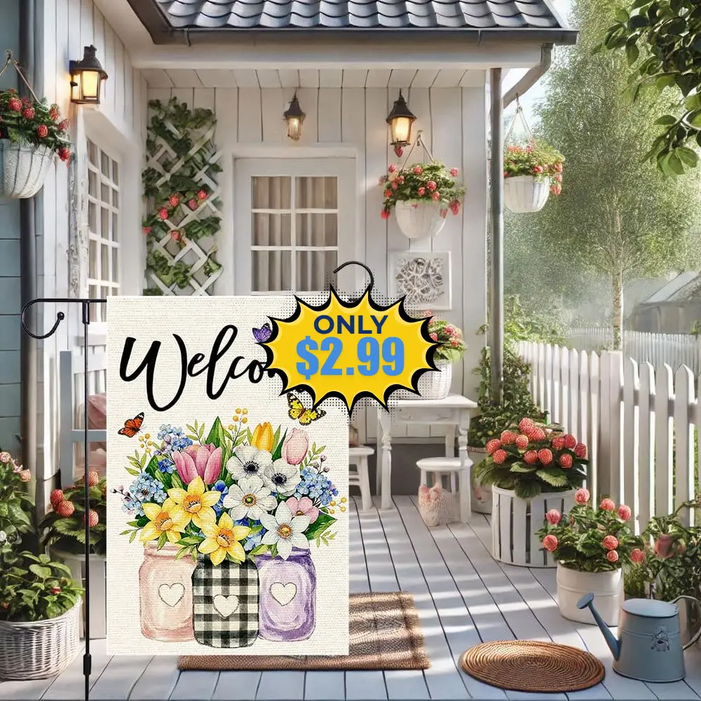 Welcome Garden Flag 12×18 Inch Deal: Save 57%