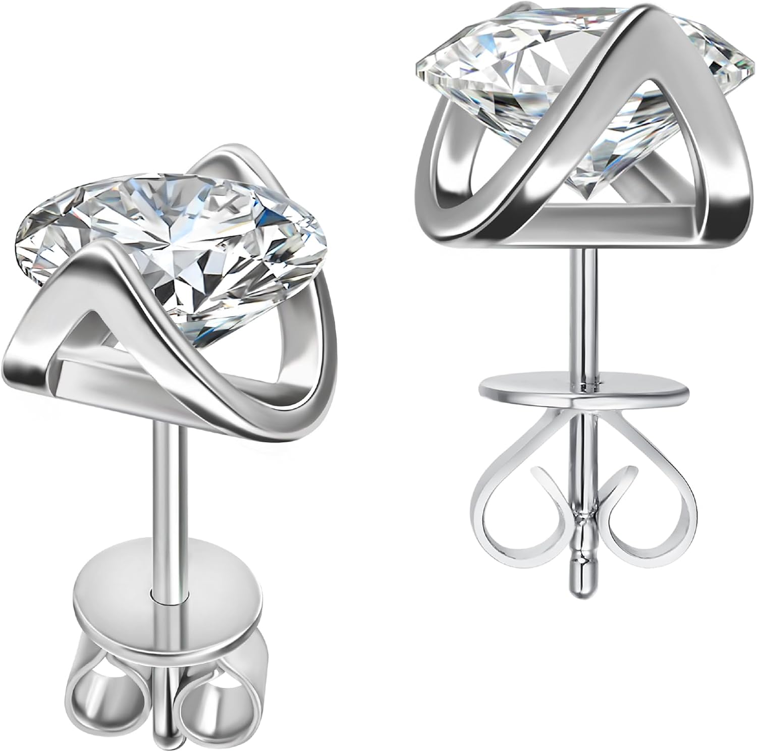 ABSOLUTE Moissanite Earrings for Women S925 Sterling Silver  deal at Amazon
