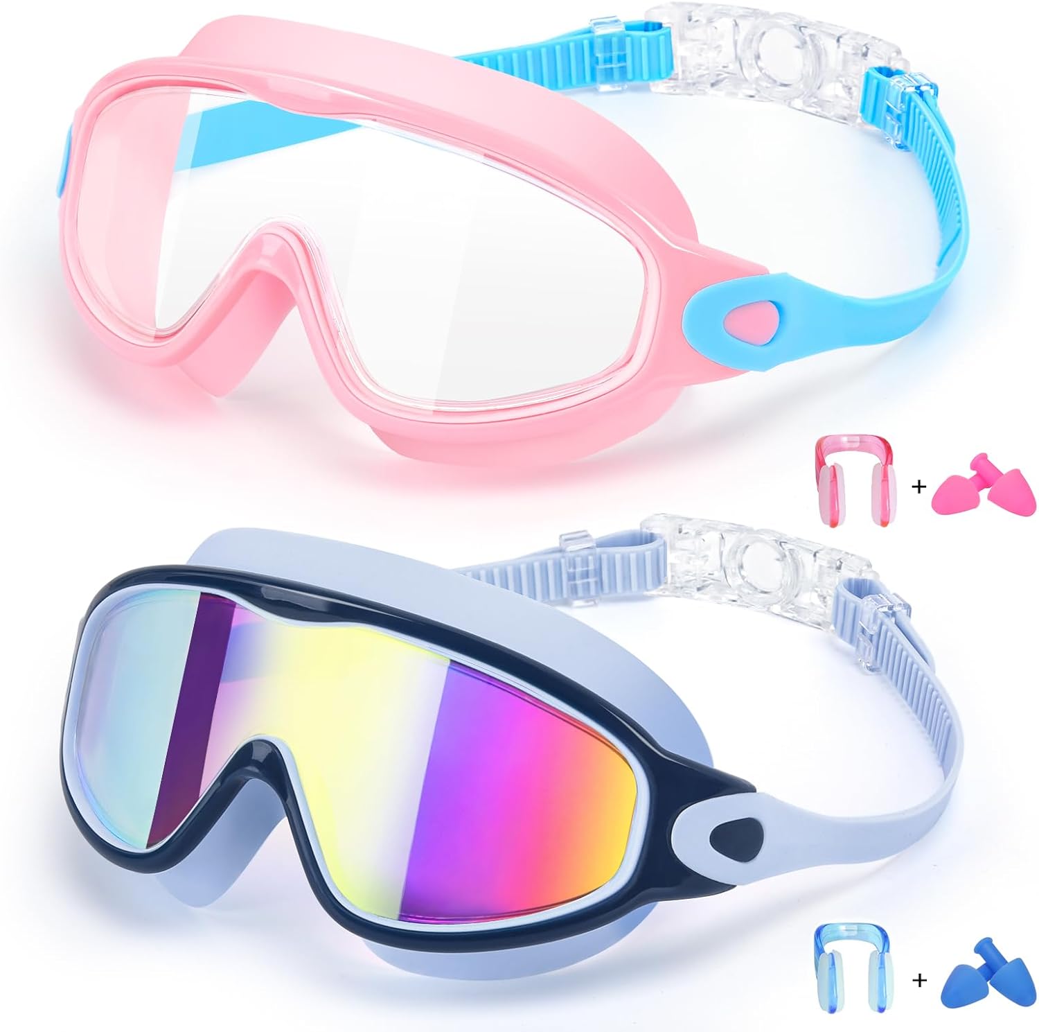 EverSport Goggles for Kids 6-14, 2 Pack Swimming Goggles, Cl deal at Amazon