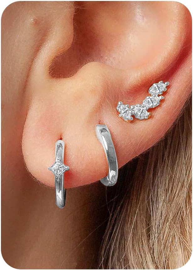 OAOMRIA Earring Sets For Multiple Piercing,Dainty Silver Ear deal at Amazon