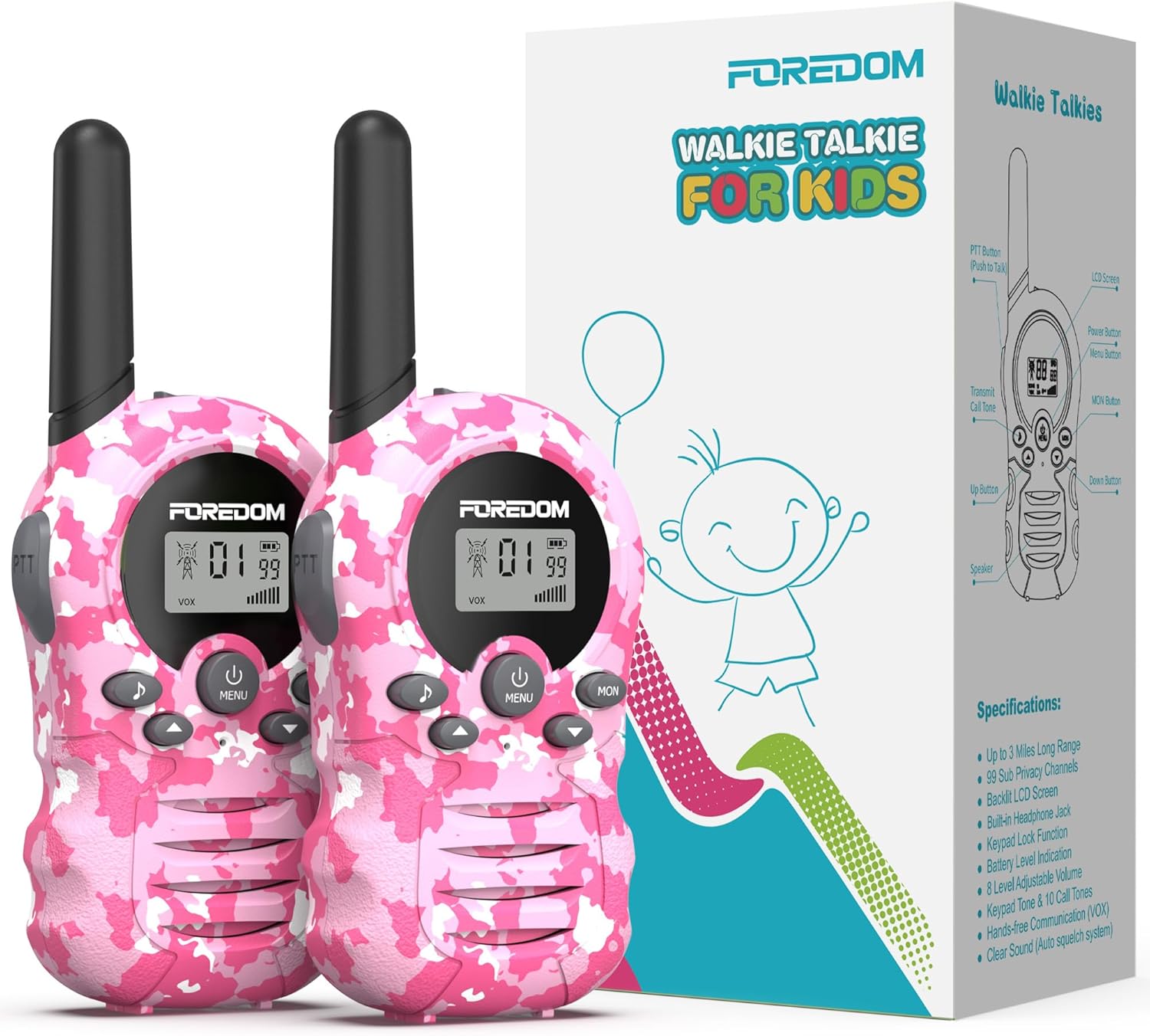 FOREDOM Walkie Talkies for Kids Walkie Talkies Long Range fo deal at Amazon