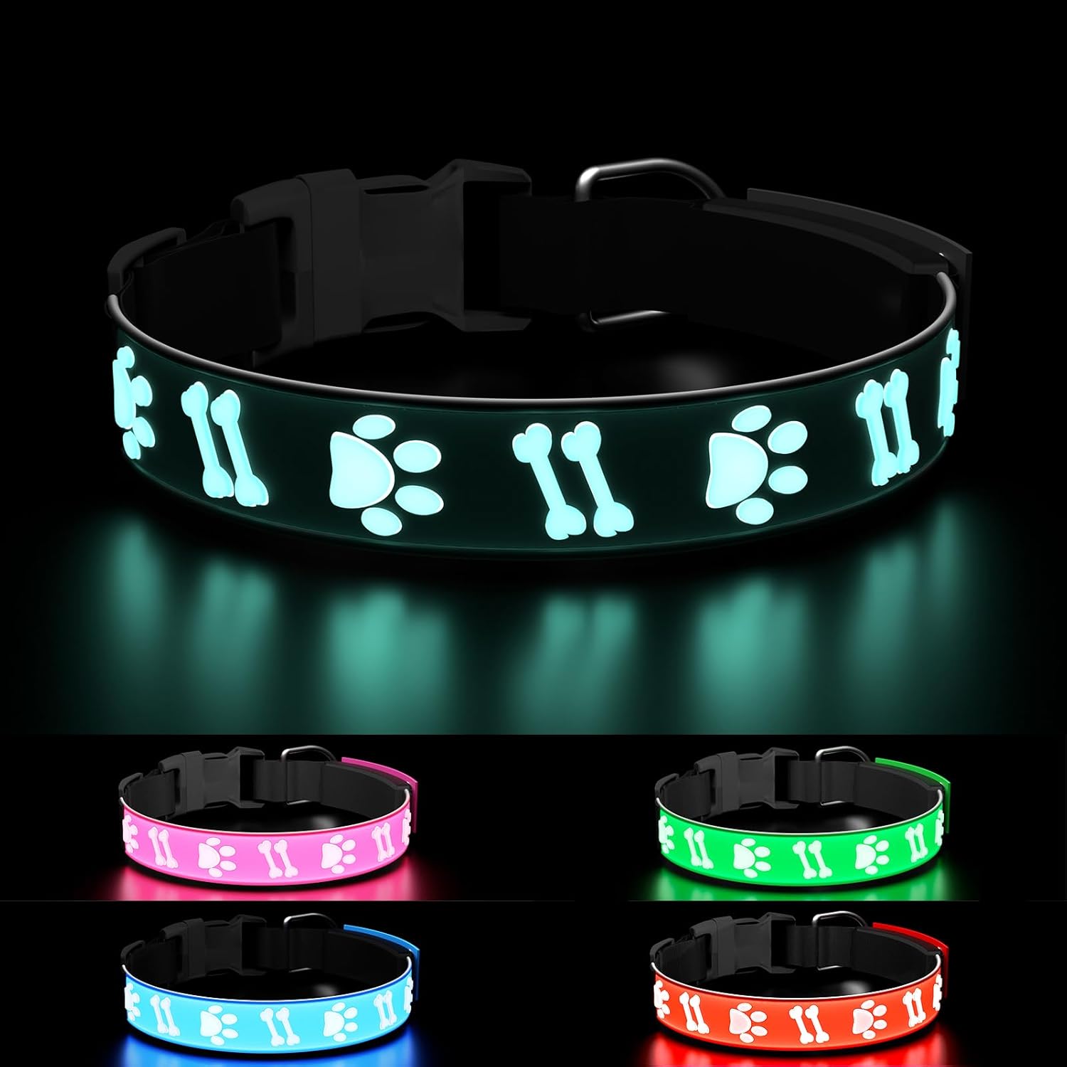 TOPOTO Dog Collar Light, 3D Design Light Up Dog Collars, Adj deal at Amazon