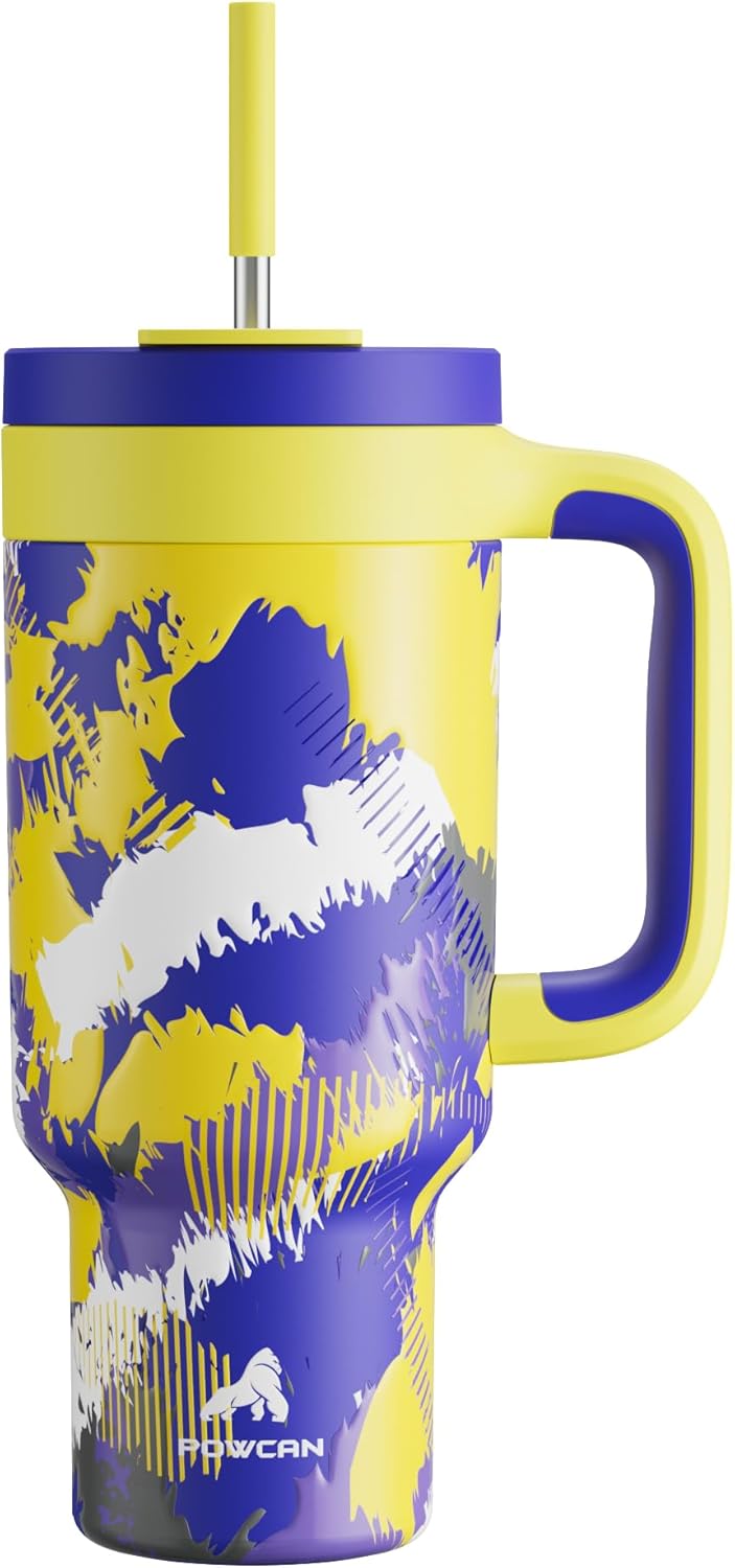 POWCAN 40 oz Tumbler with Handle, 2-in-1 Straw and Sip Lid,  deal at Amazon