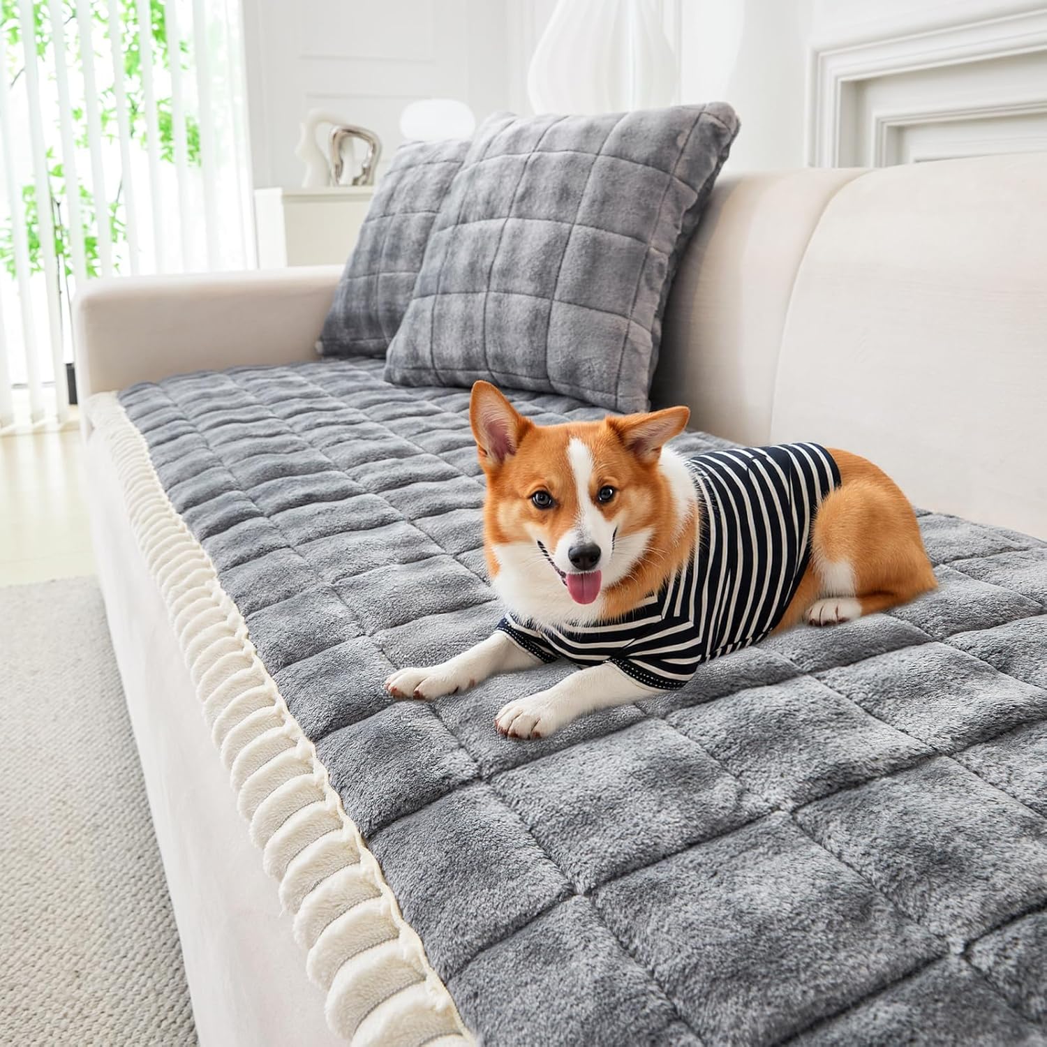WTHAVEN Couch Cover for Dogs Washable, Fuzzy Pet Couch Cover deal at Amazon