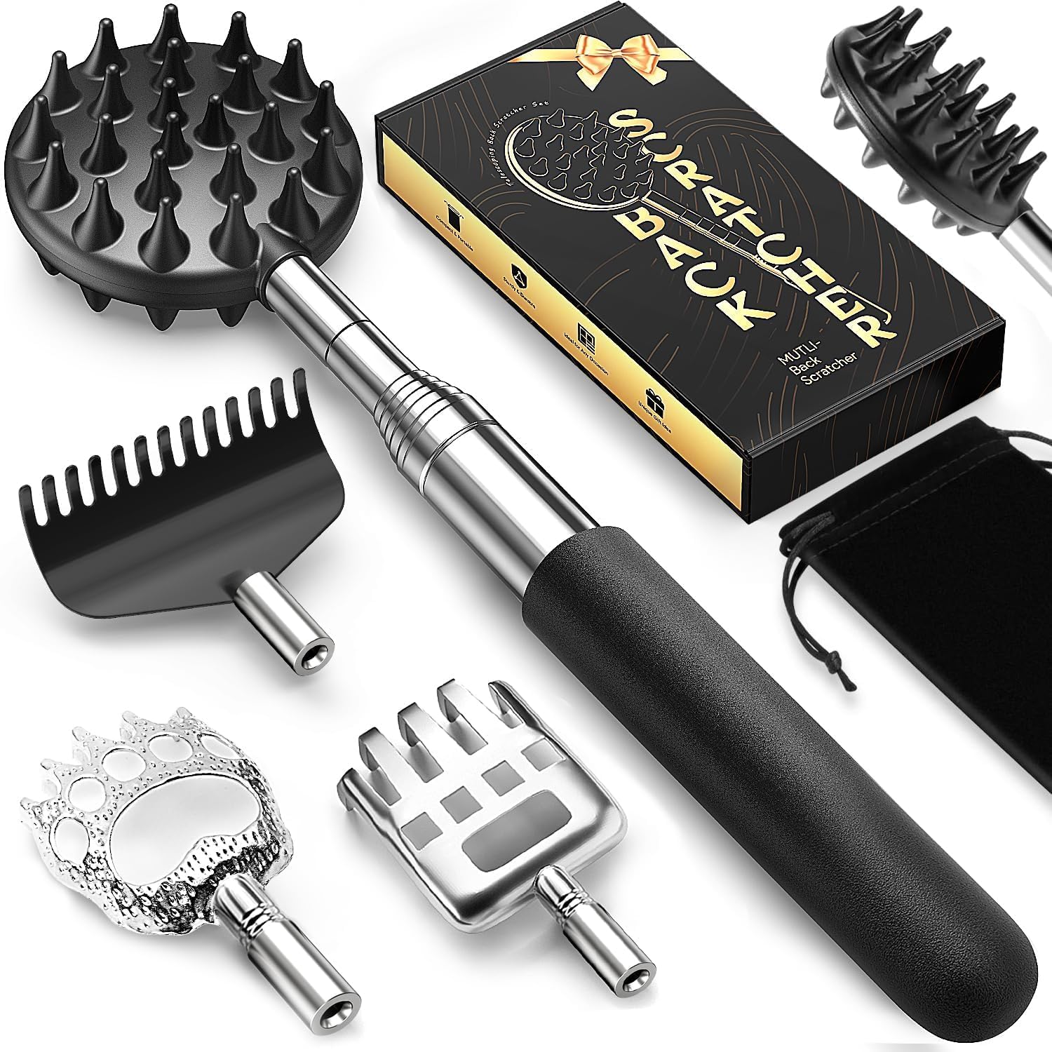 TUKUOS Telescoping Back Scratcher with 5 Detachable Scratchi deal at Amazon