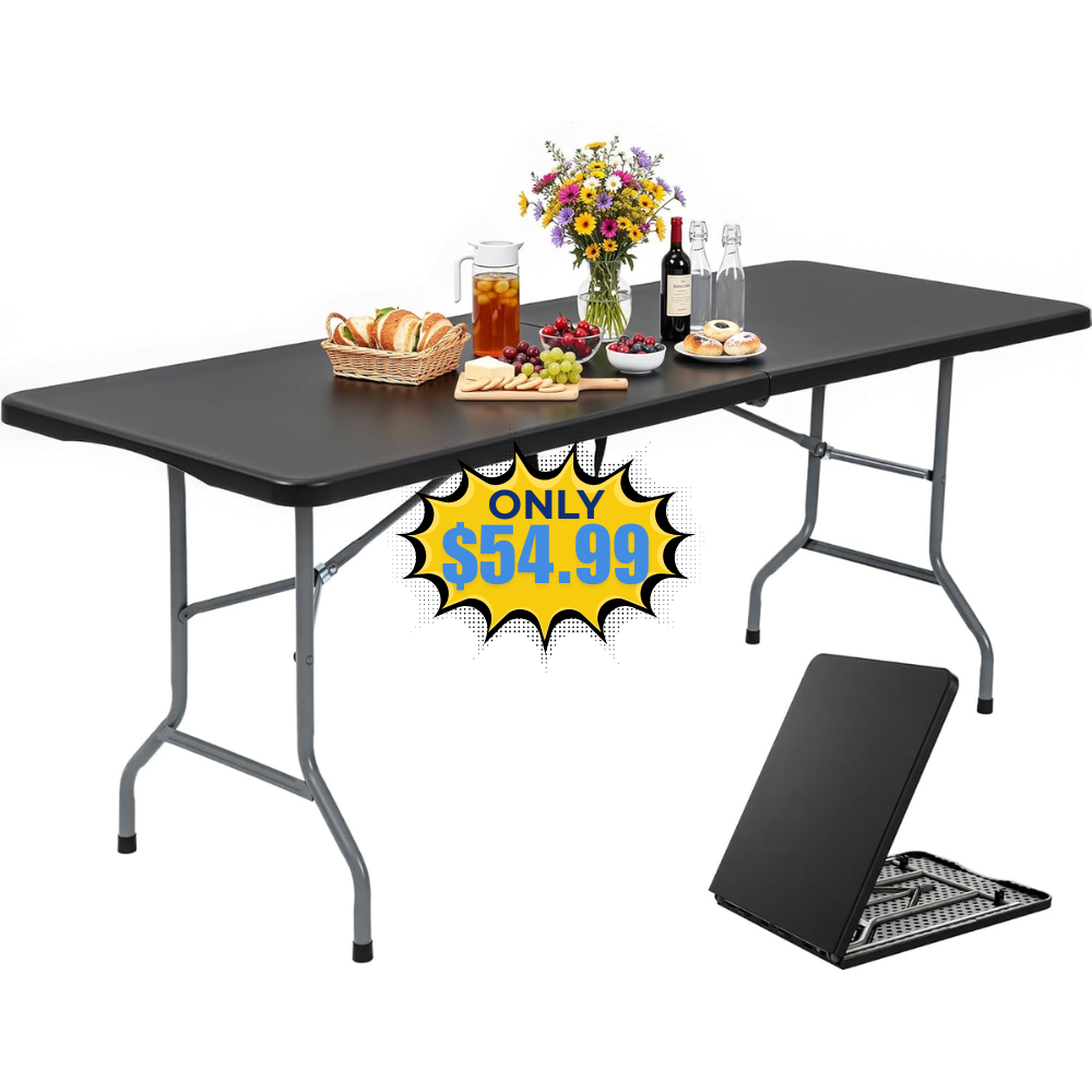 YITAHOME 6ft Folding Tables Heavy Duty Deal: Save 31%