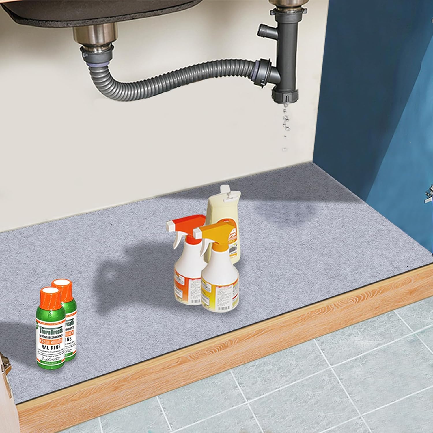 Under The Sink Mat,Cabinet Mat – Absorbent/Waterproof – Prot deal at Amazon