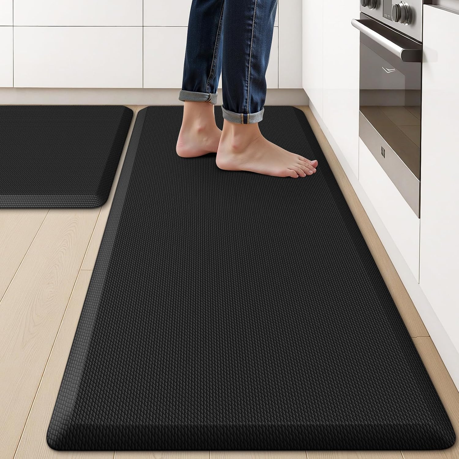 2PCS Anti-Fatigue Non-Slip Kitchen Rugs Cushioned Deal
