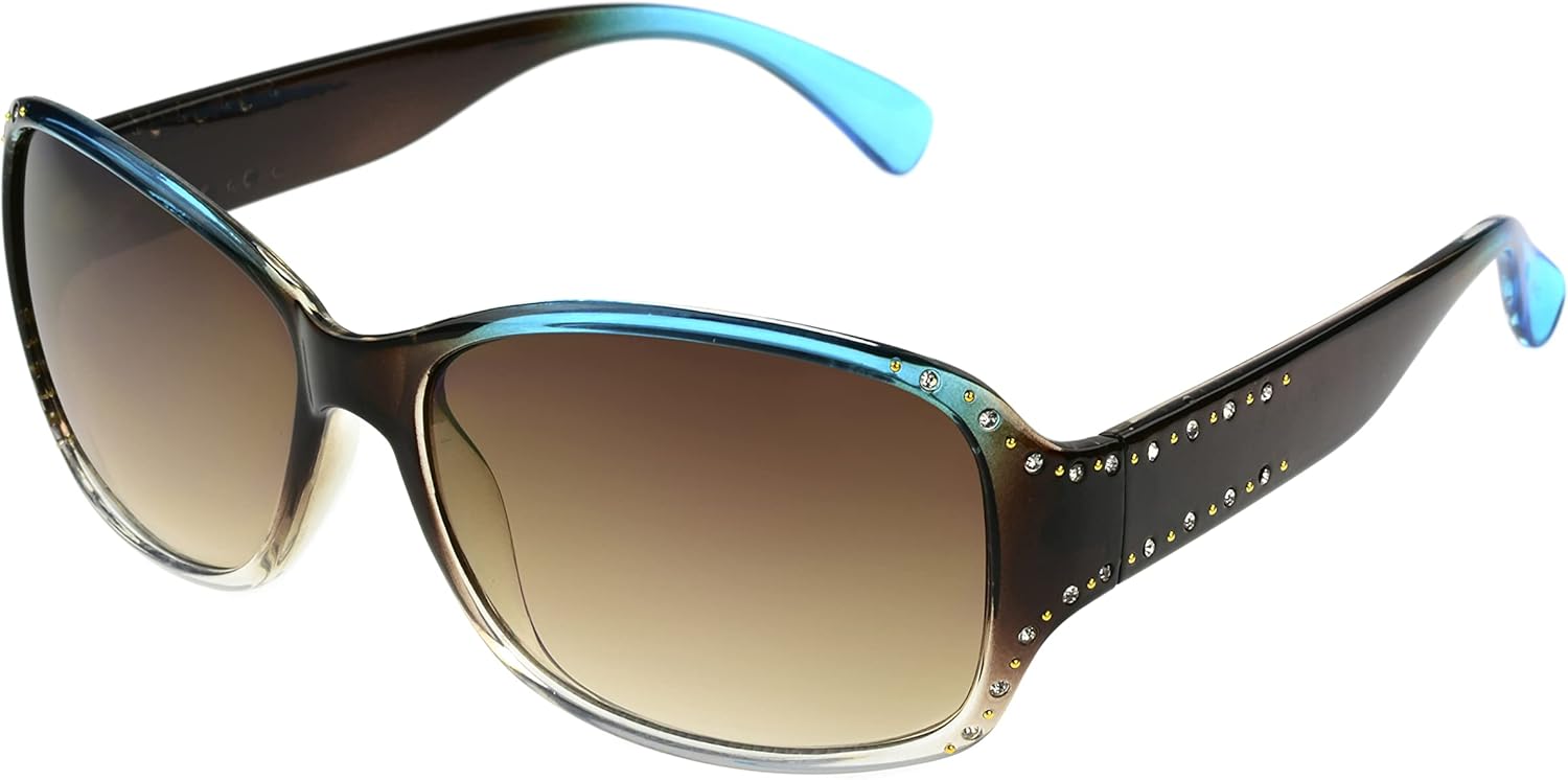 Panama Jack Women's Studded Square Sunglasses, Turquoise/Blu deal at Amazon